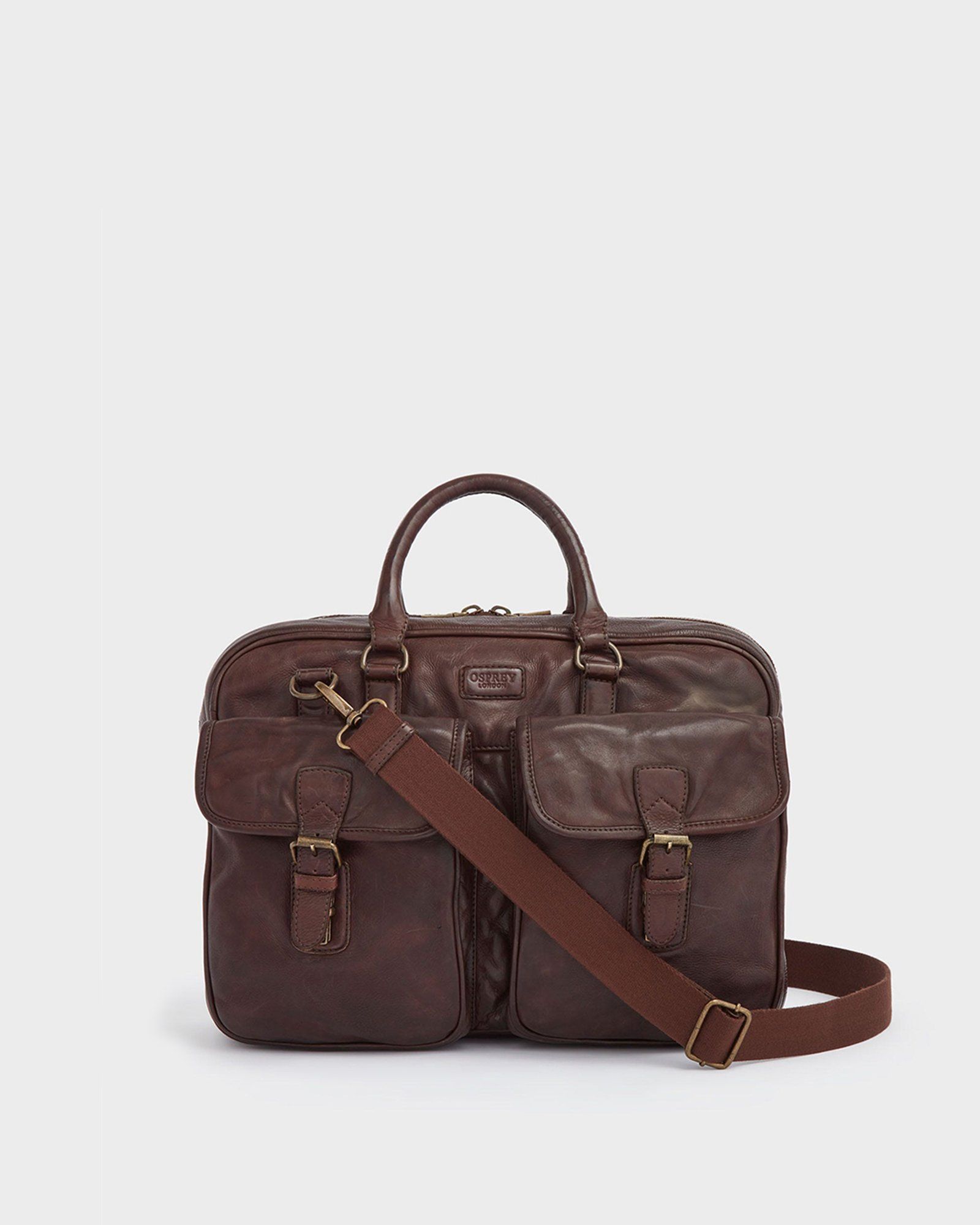 Image number 1 of The Grip Leather Bag in Chestnut