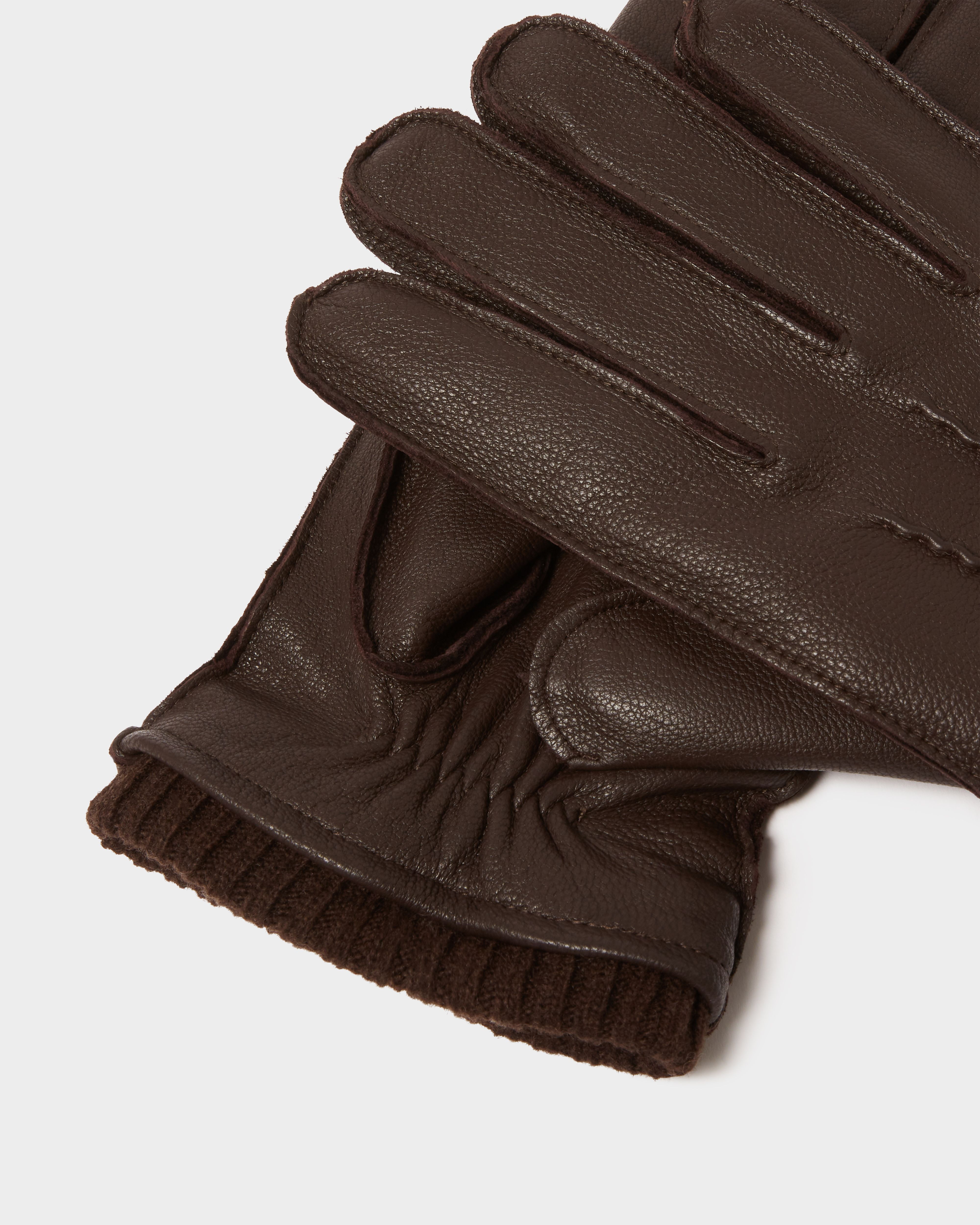 Image number 5 of The Alfie Leather Gloves in Chocolate