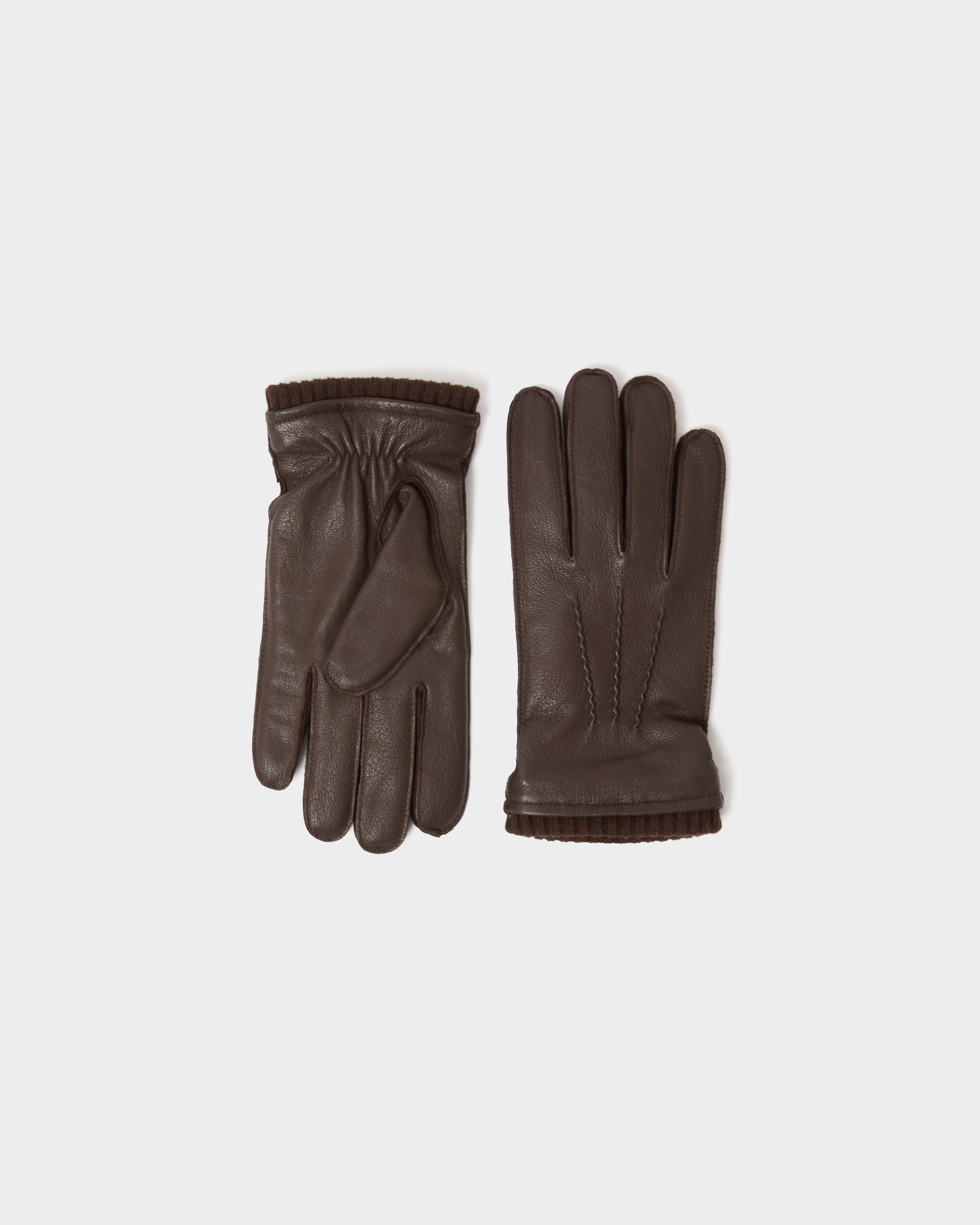 Image number 3 of The Alfie Leather Gloves in Chocolate