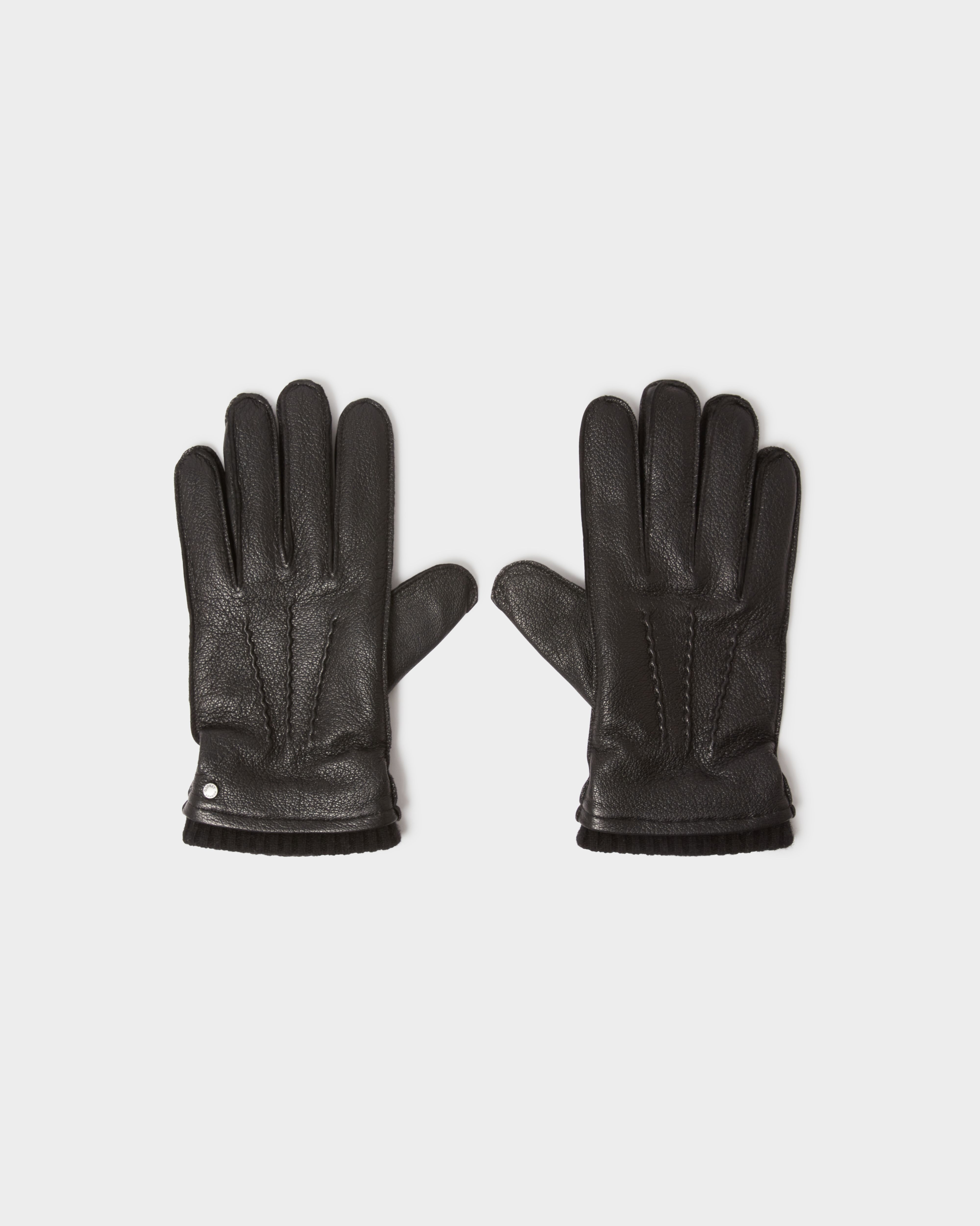 Image number 2 of The Alfie Leather Gloves in Black