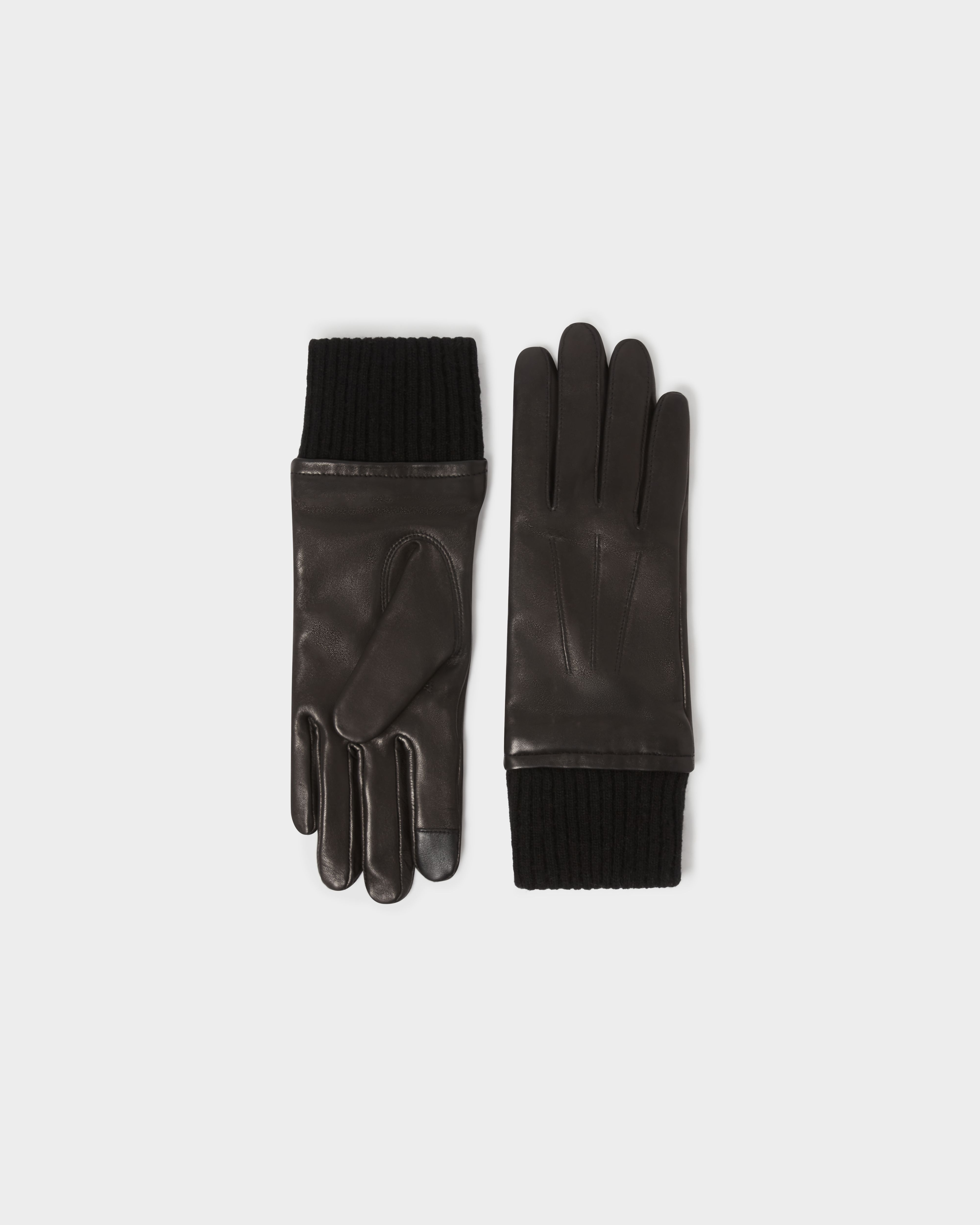 Image number 3 of The Ada Leather Gloves in Black