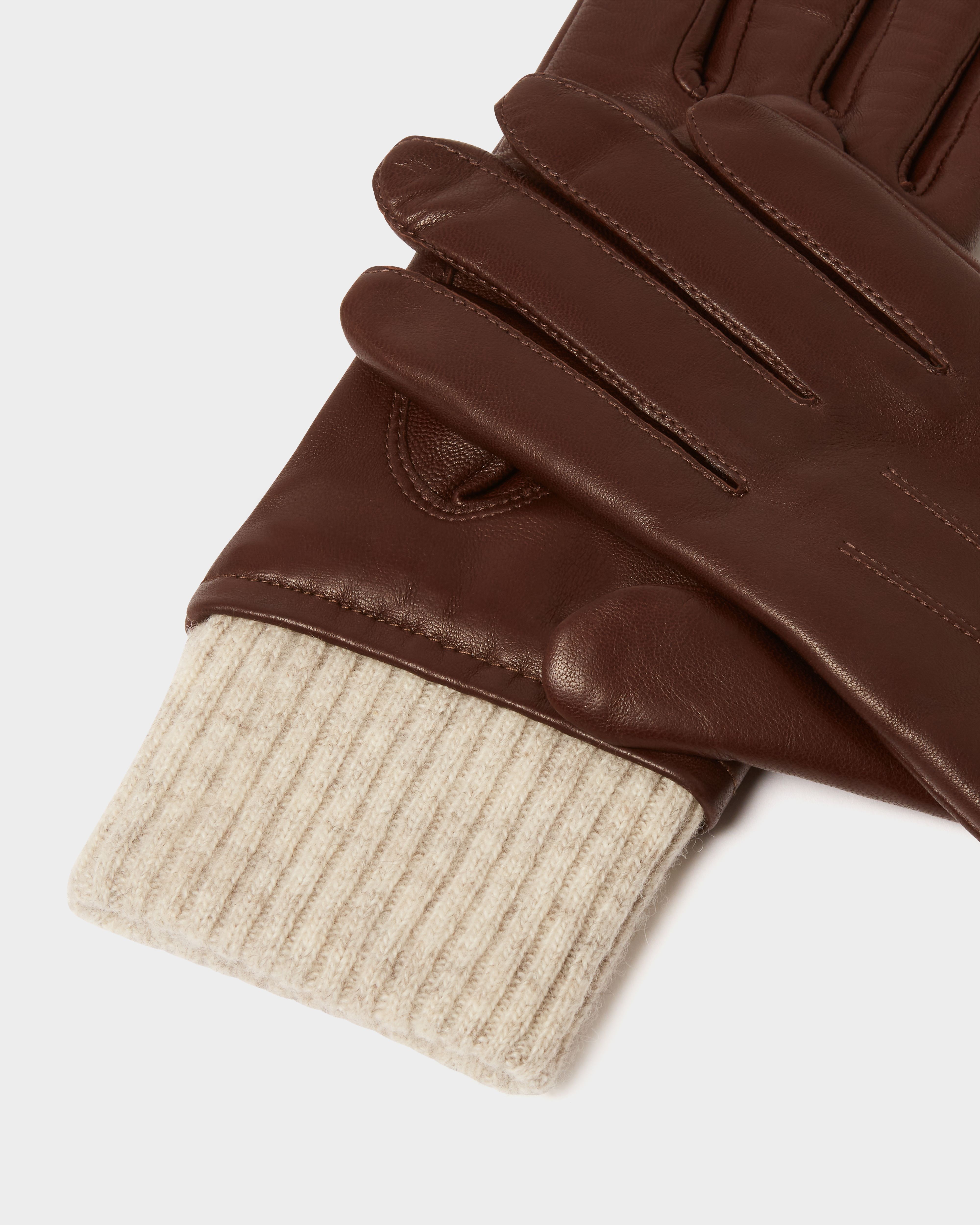 Image number 5 of The Ada Leather Gloves in Cognac