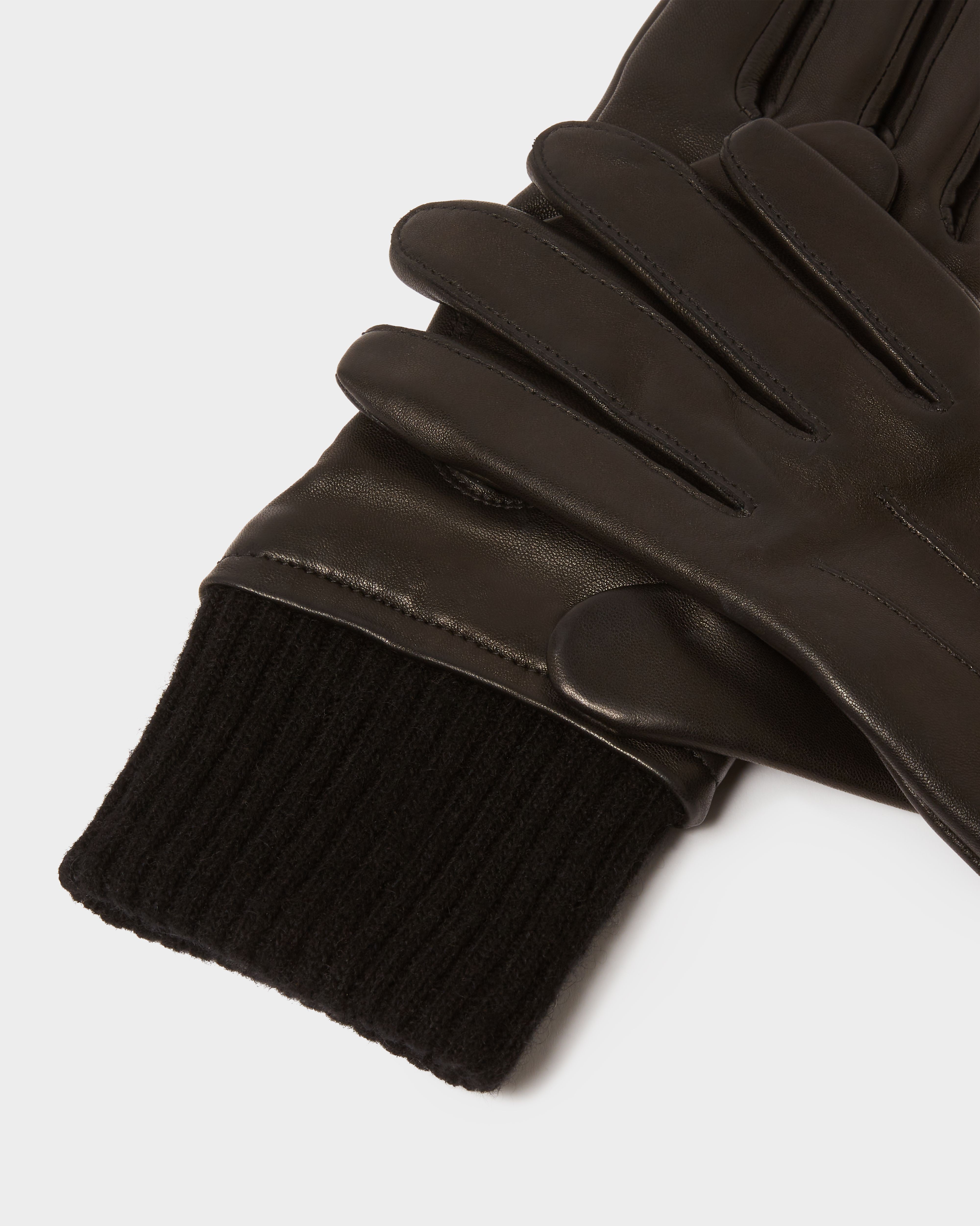 Image number 5 of The Ada Leather Gloves in Black