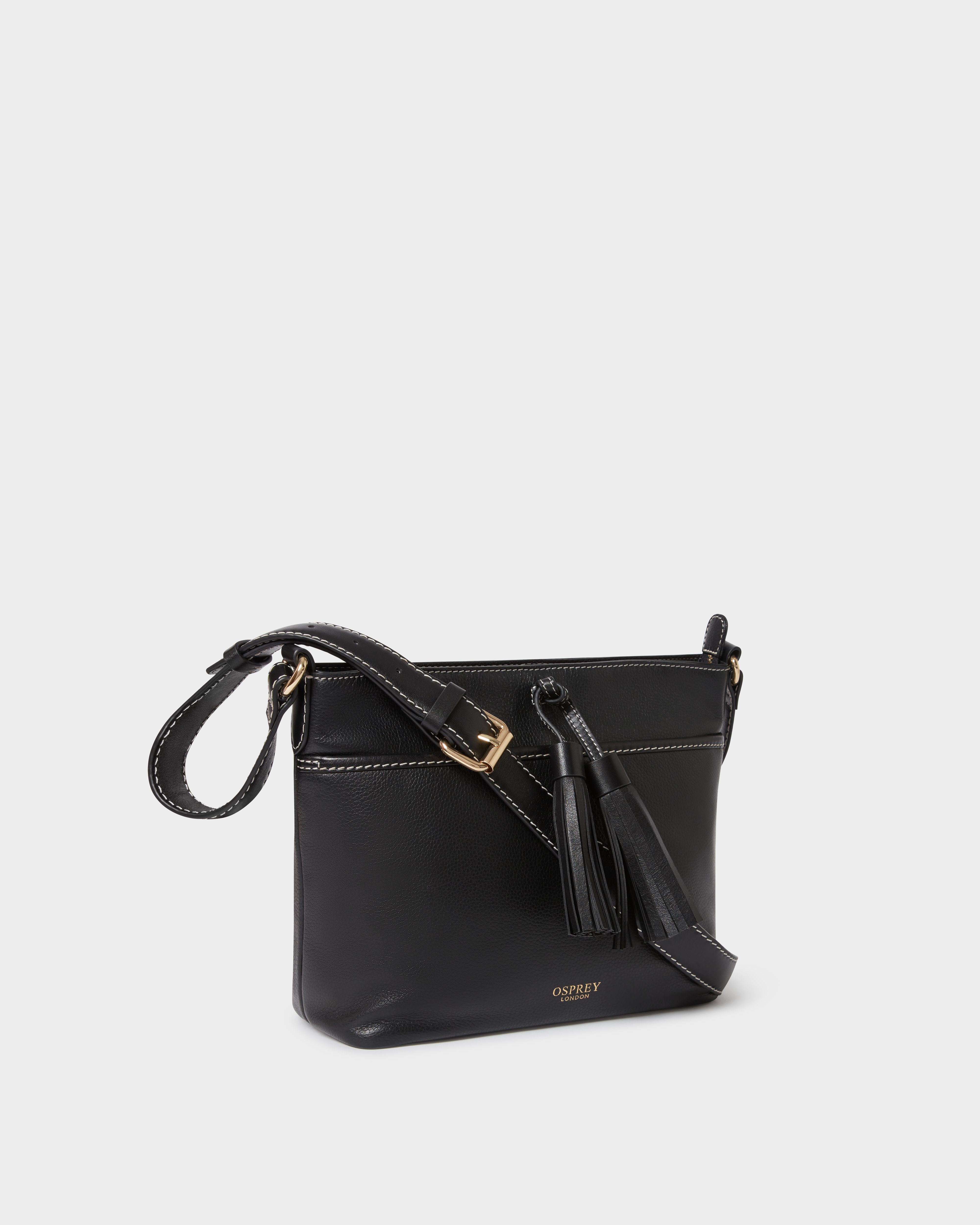 Image number 2 of The Classic Savanna Leather Crossbody in Black