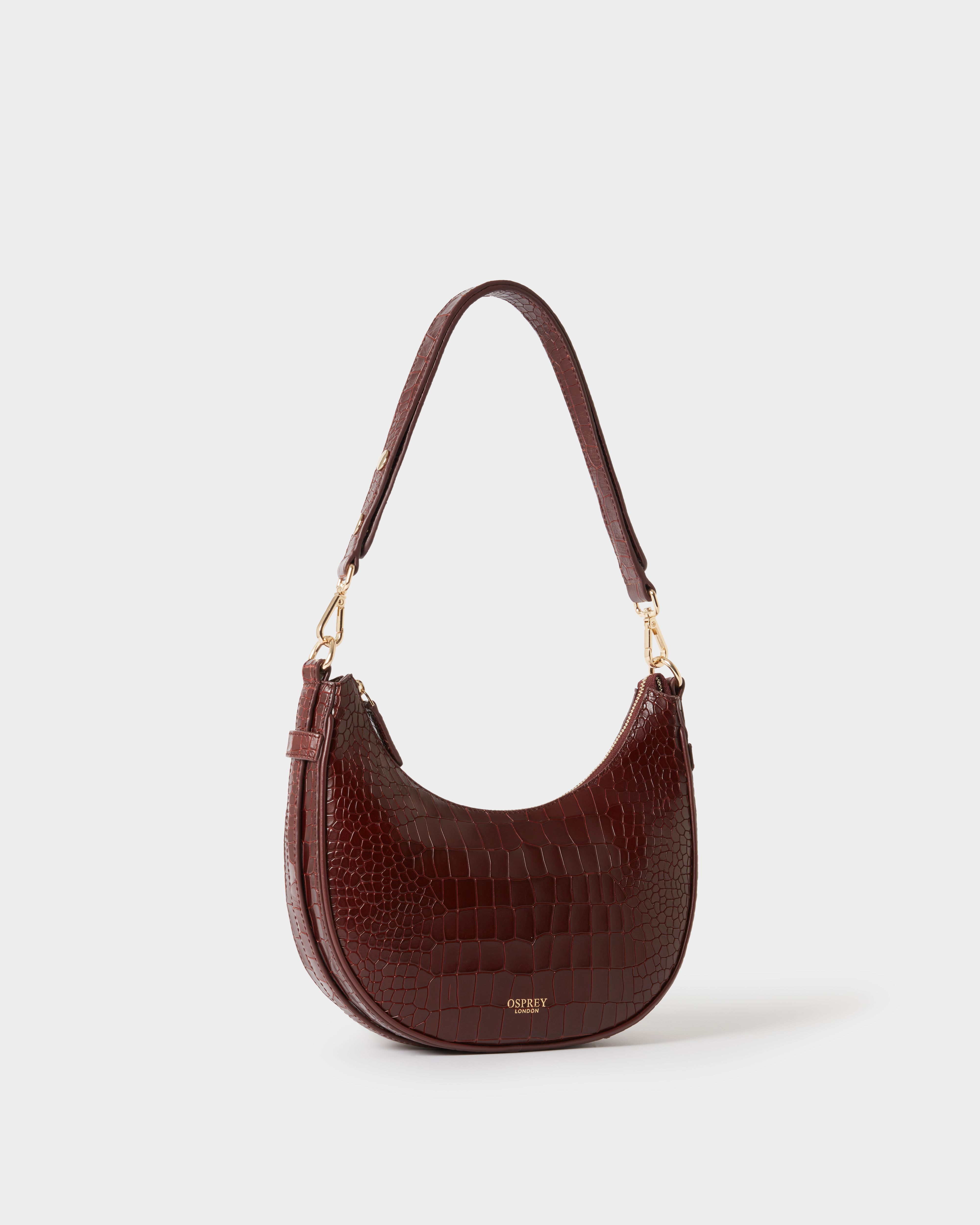 Image number 2 of The Piper Mini Leather Shoulder Bag in Merlot