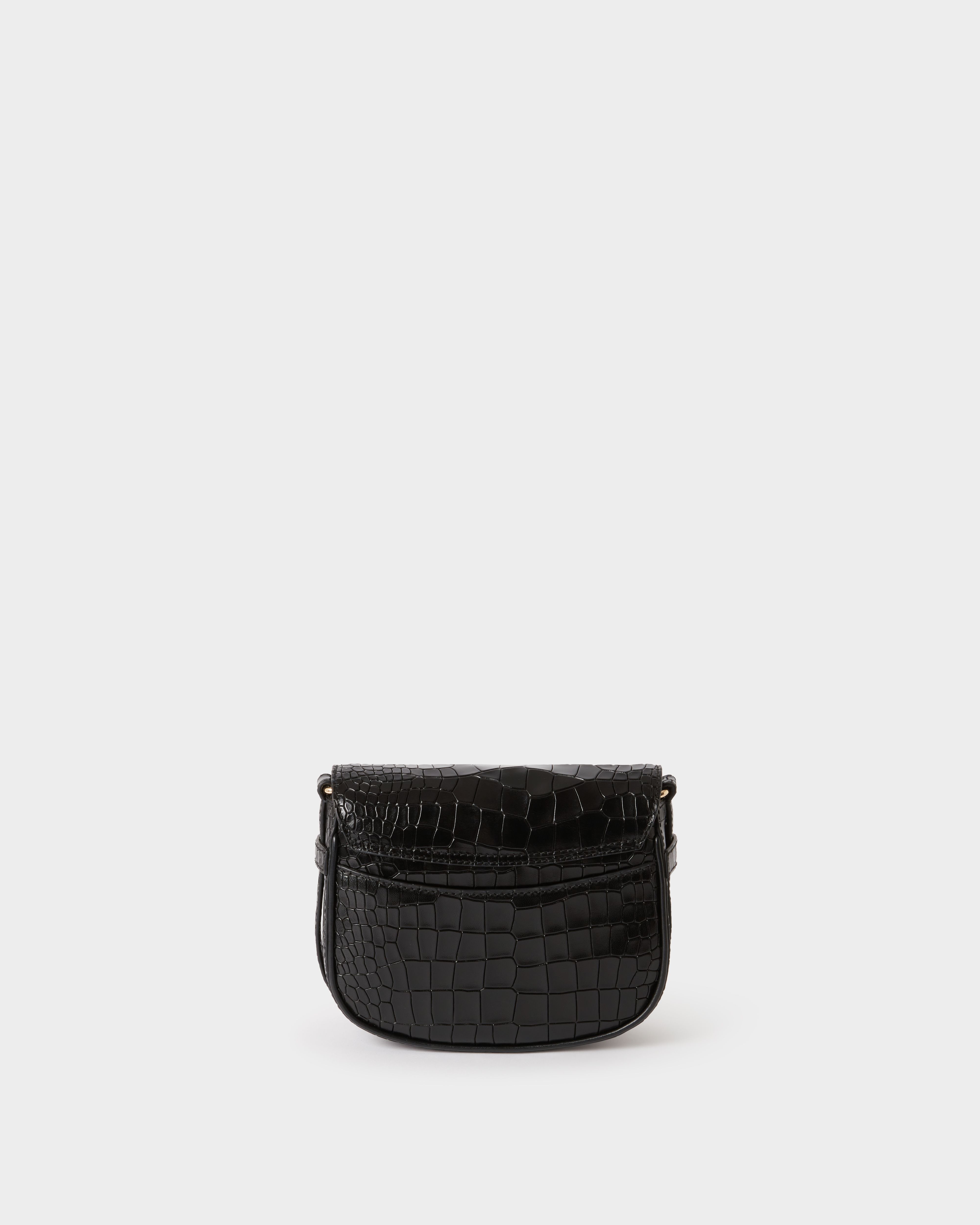 Image number 4 of The Piper Mini Saddle Leather Crossbody in Black