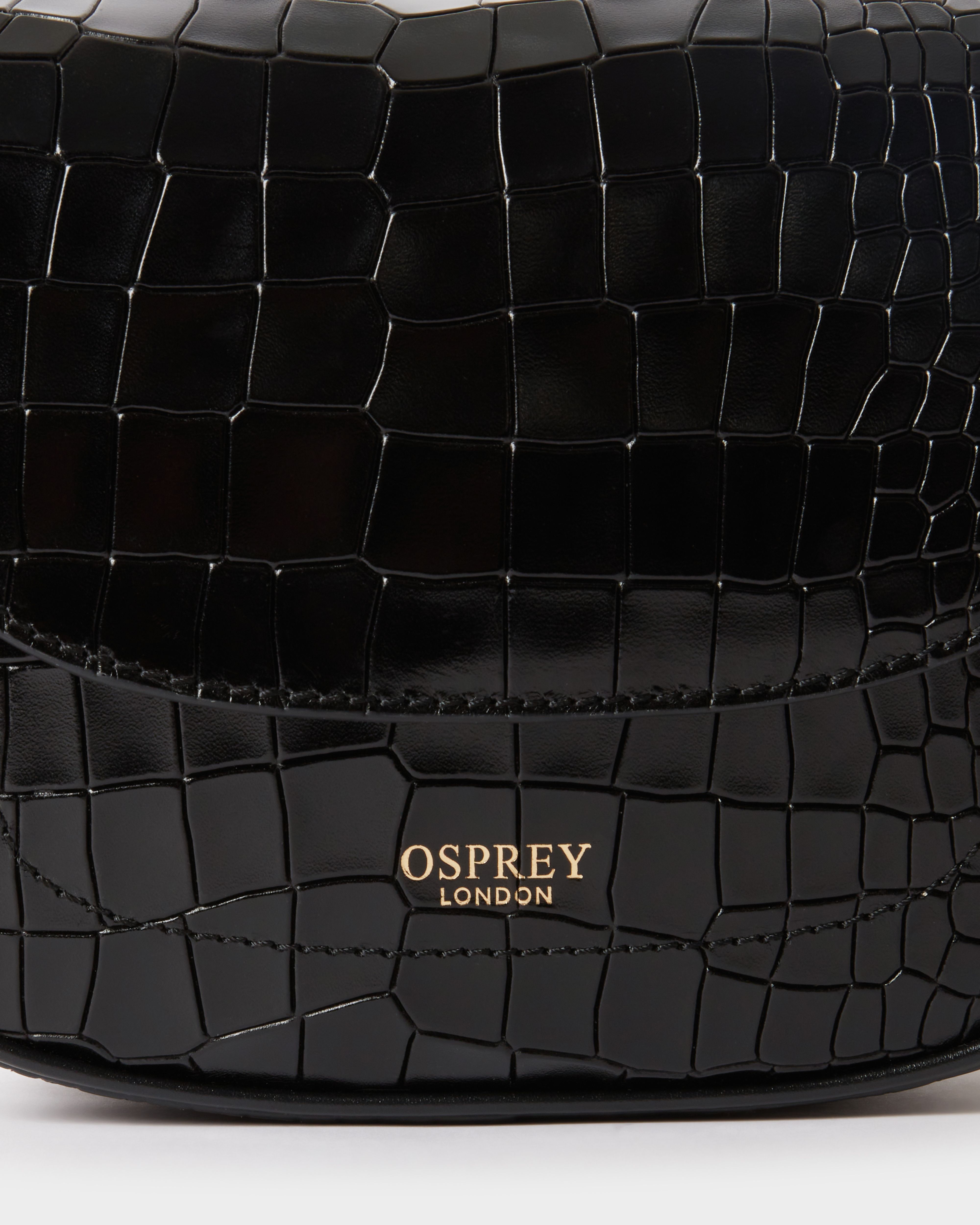 Image number 5 of The Piper Mini Saddle Leather Crossbody in Black