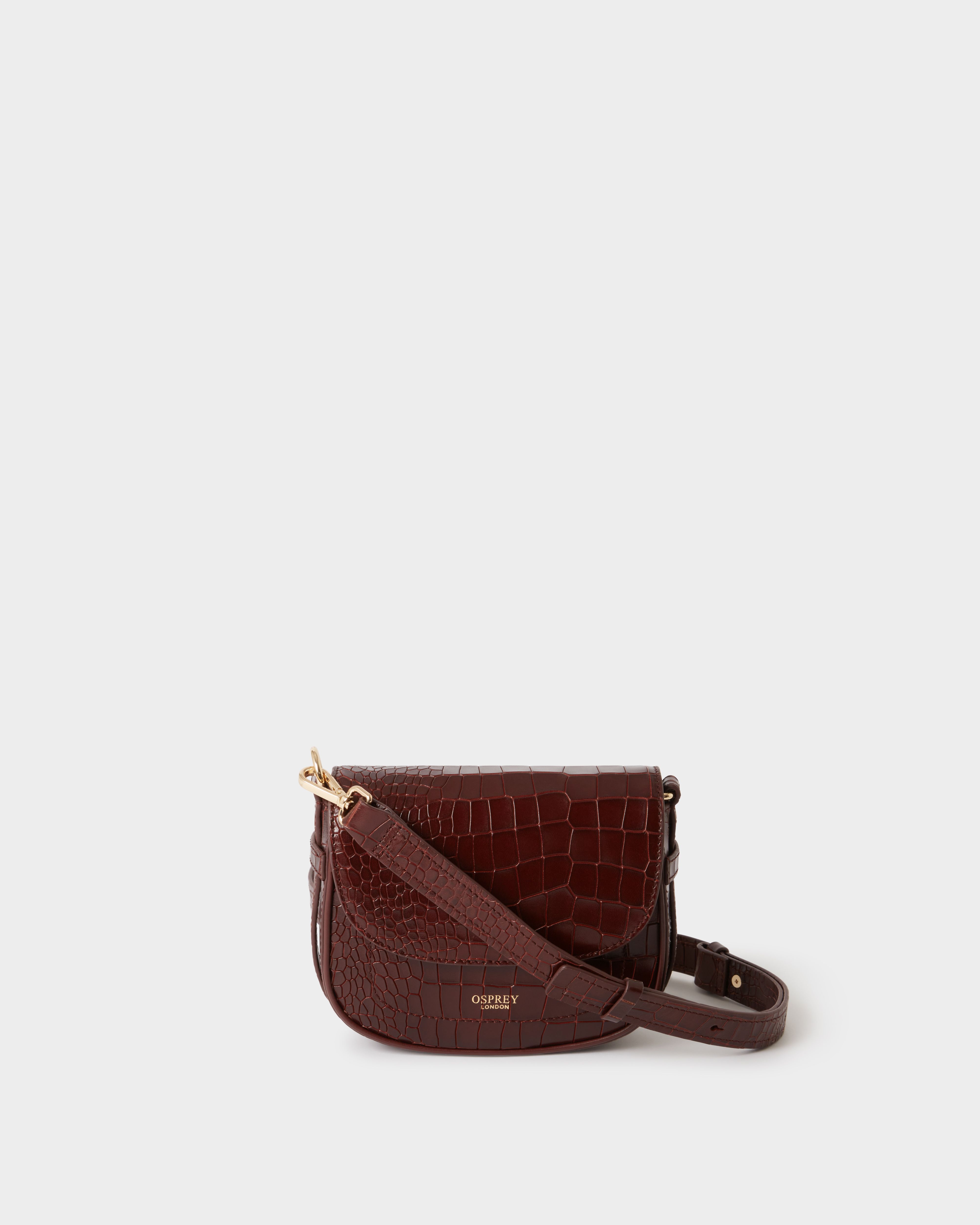 The Piper Mini Saddle Leather Crossbody in Merlot