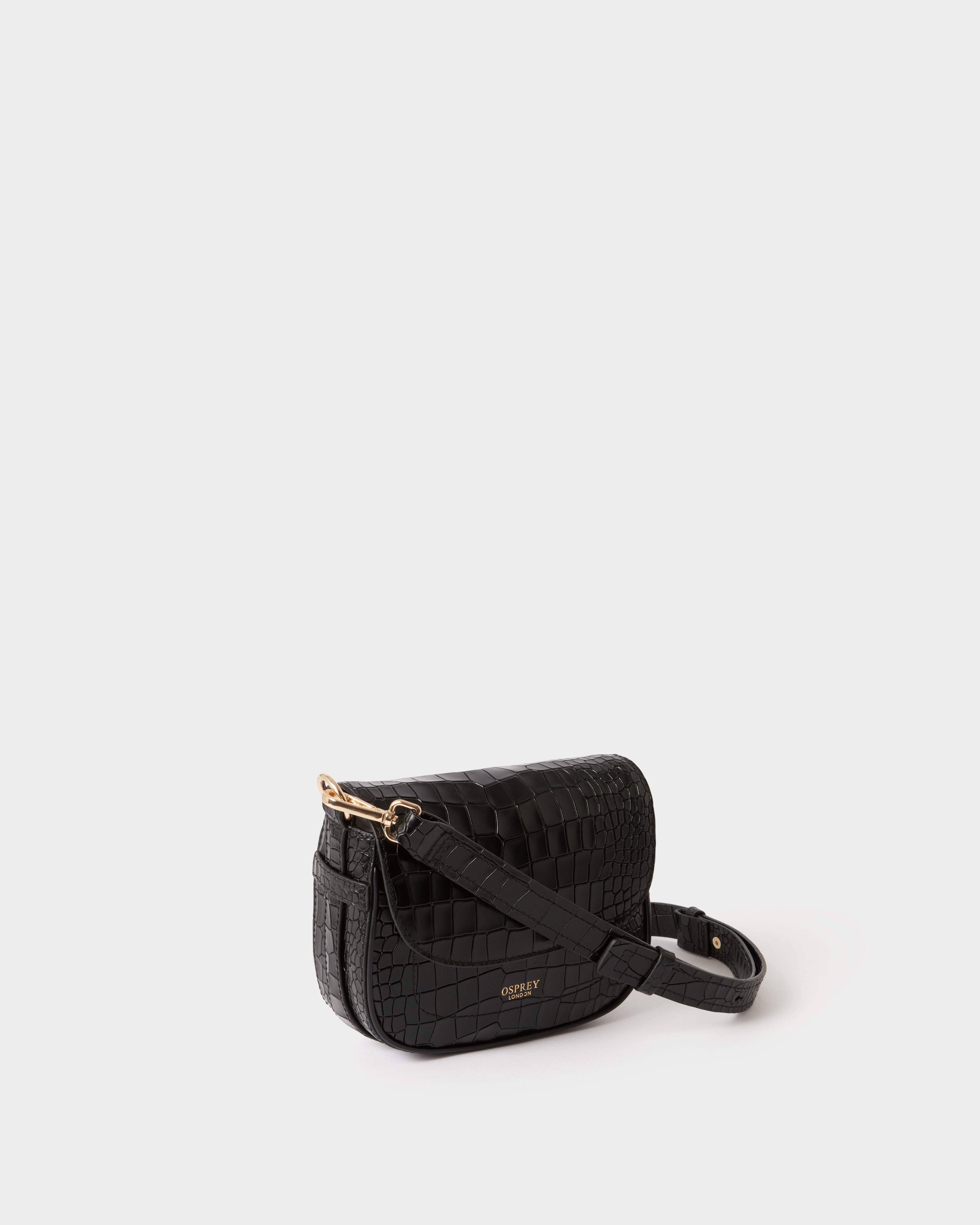 Image number 2 of The Piper Mini Saddle Leather Crossbody in Black