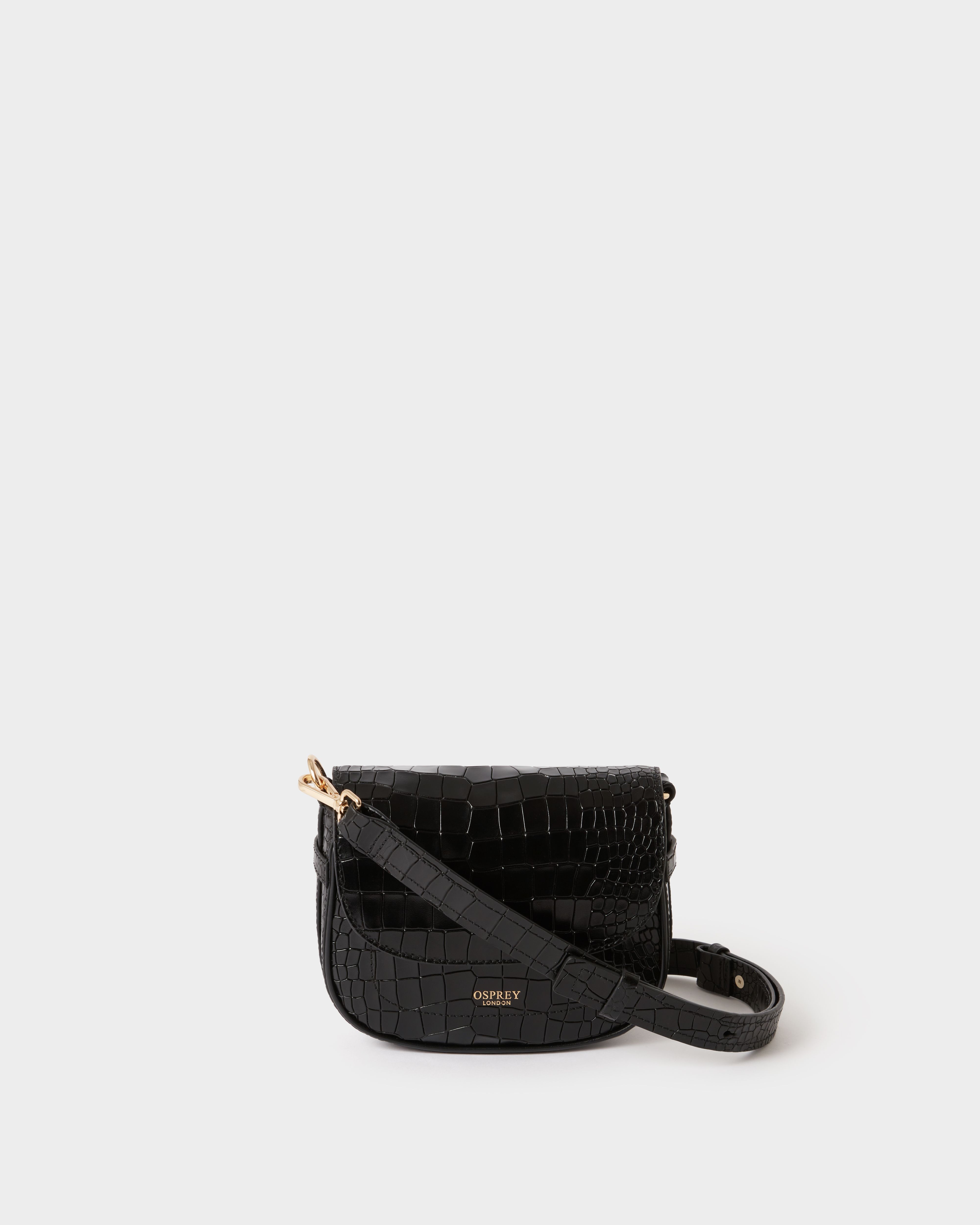 Image number 1 of The Piper Mini Saddle Leather Crossbody in Black