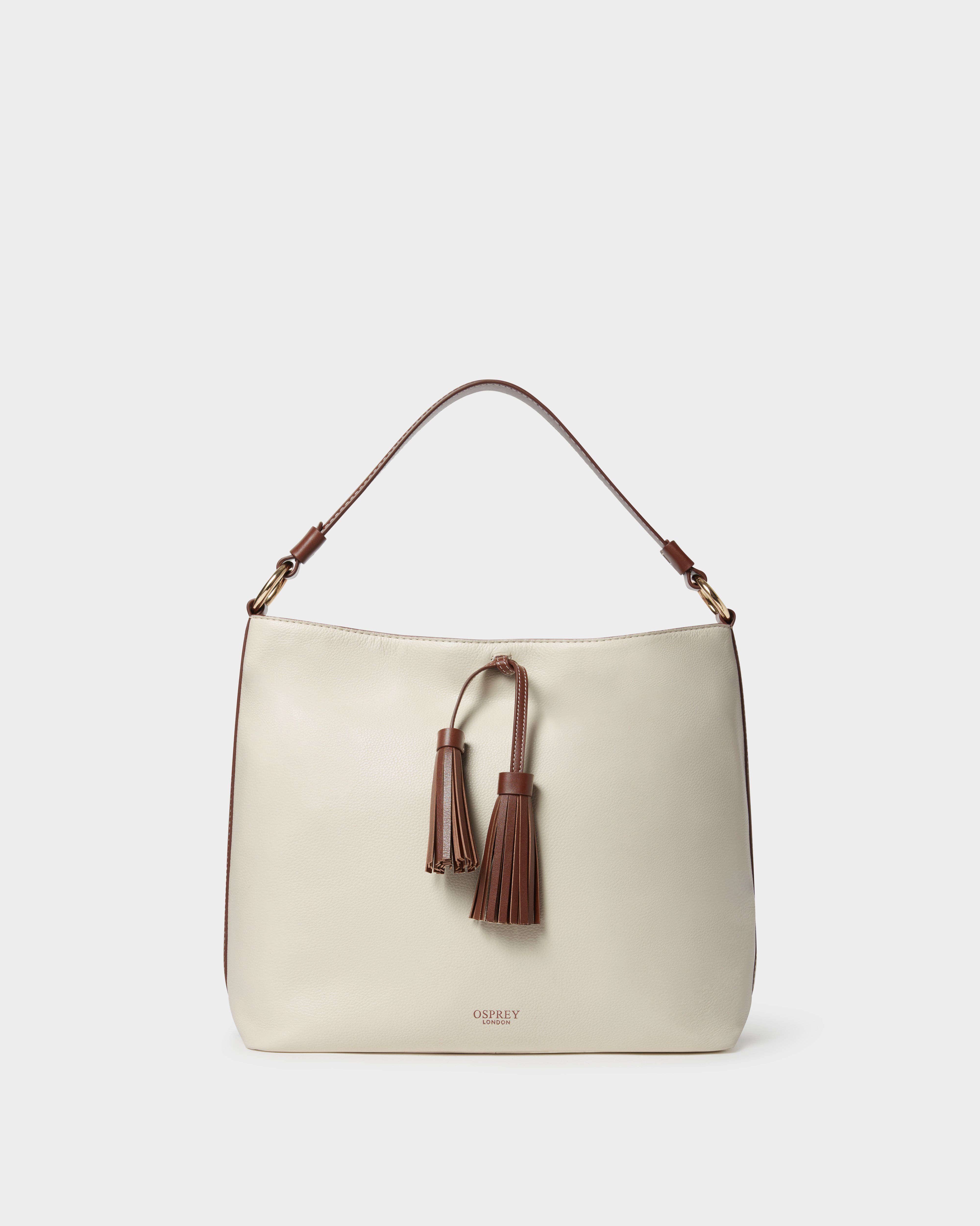 Image number 1 of The Classic Savanna Leather Hobo in Ivory