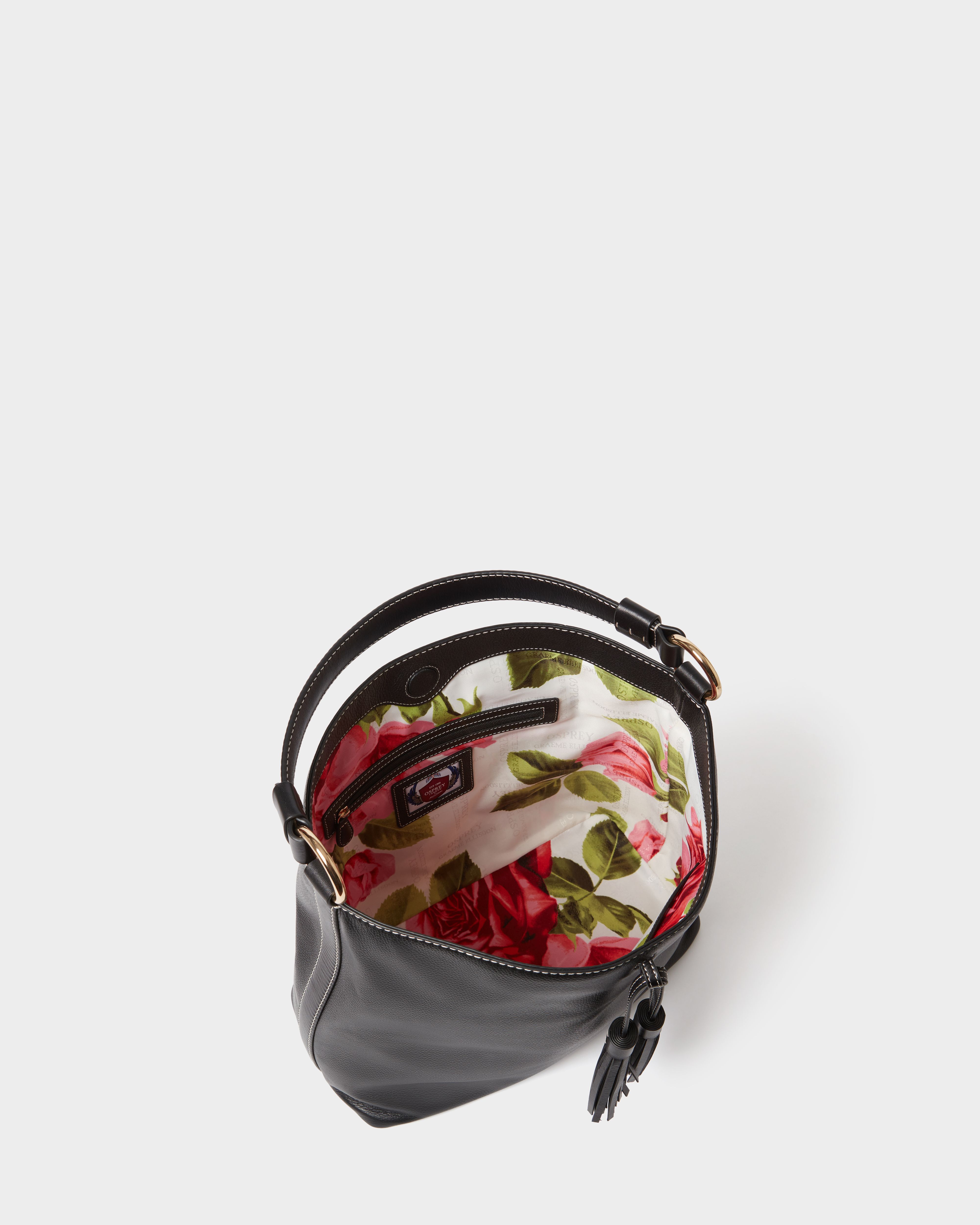 Image number 3 of The Classic Savanna Leather Hobo in Black