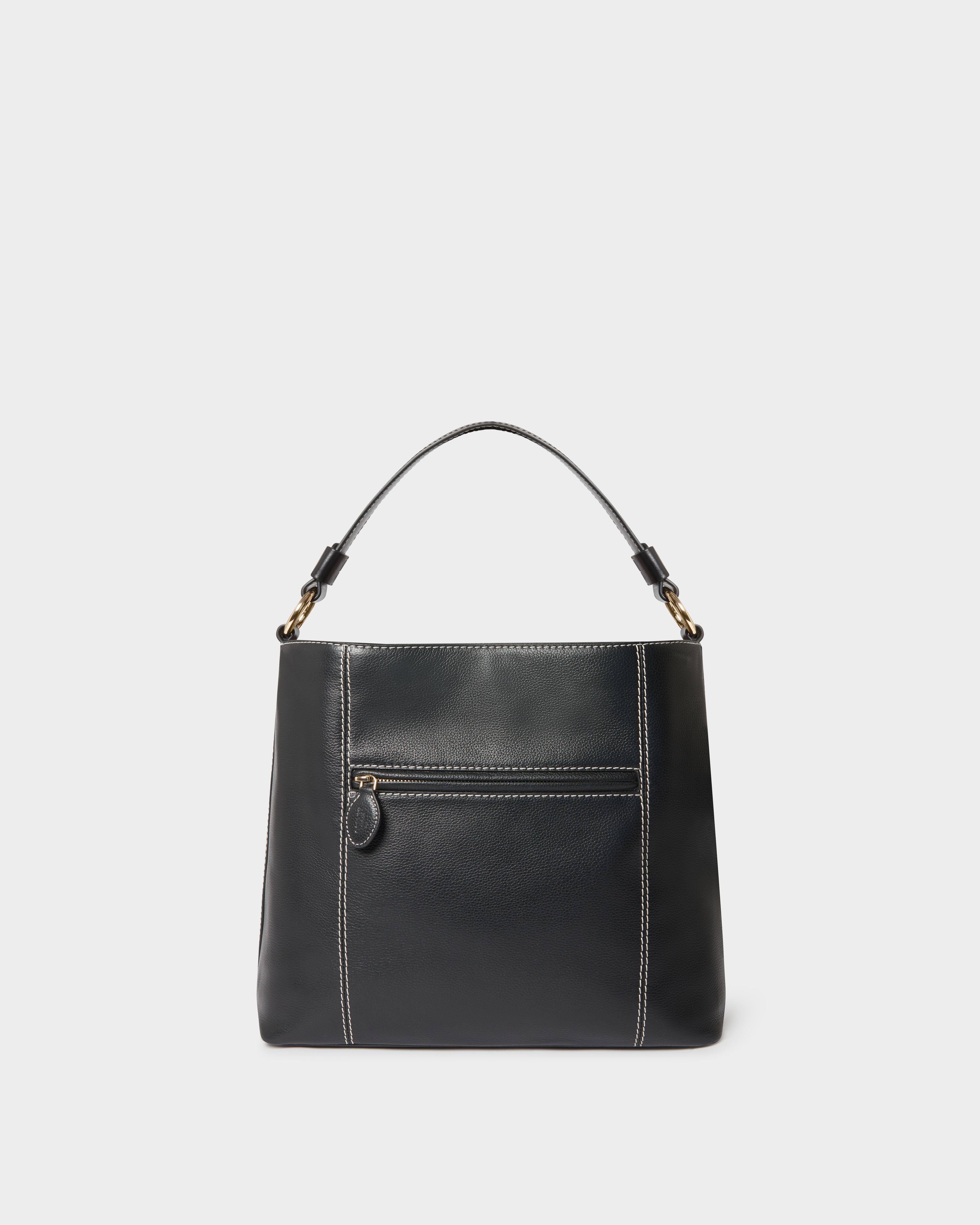 Image number 4 of The Classic Savanna Leather Hobo in Black