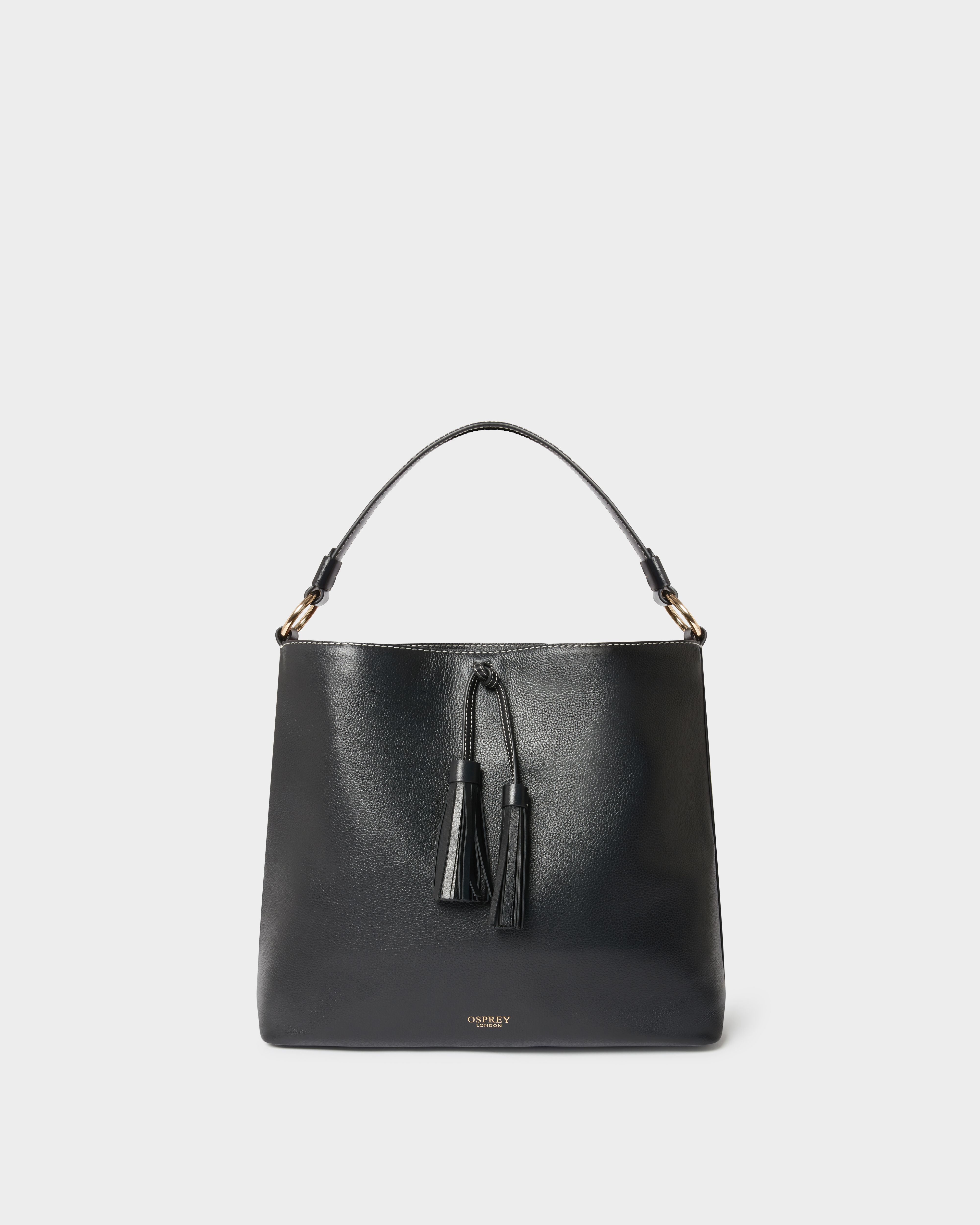 The Classic Savanna Leather Hobo in Black
