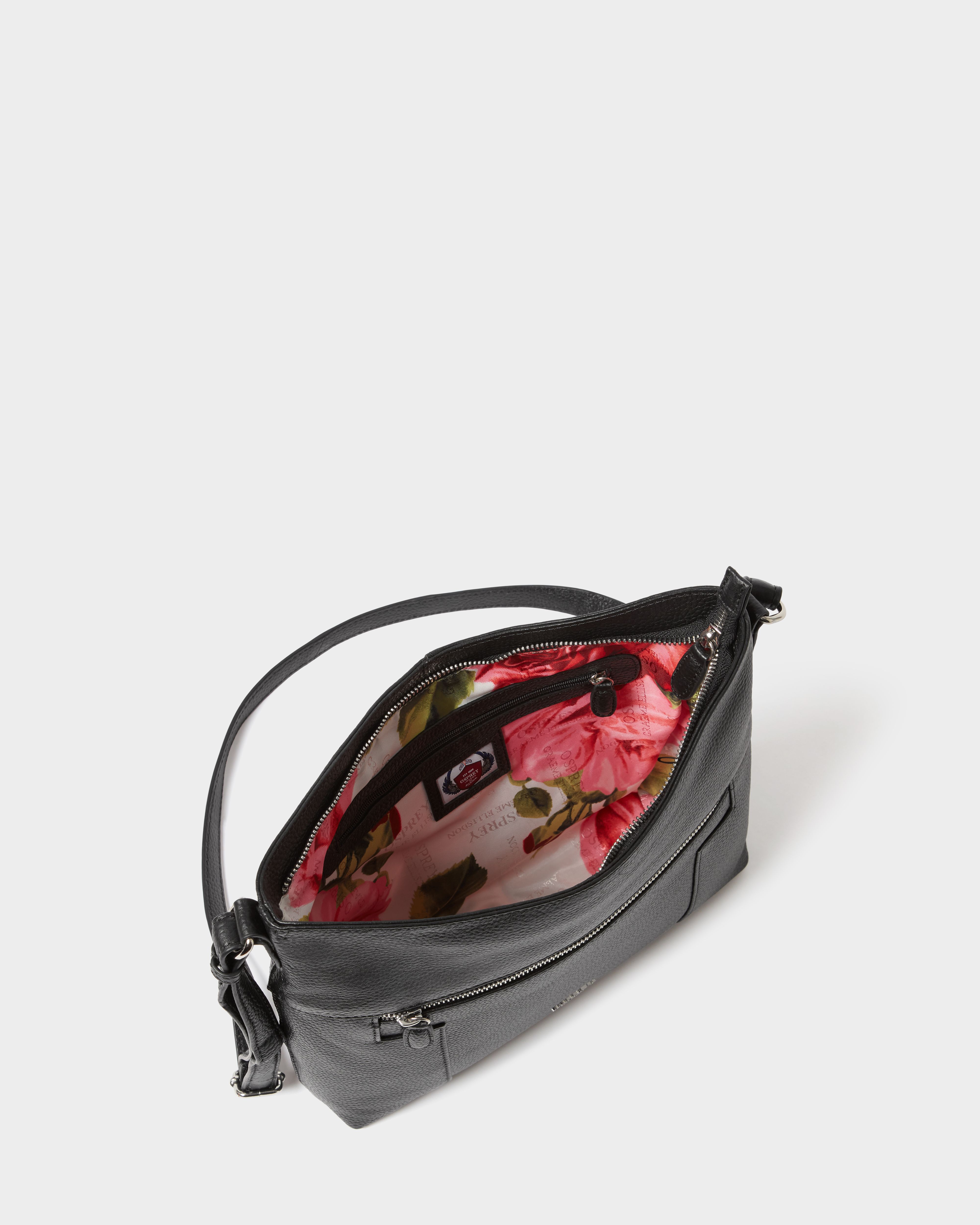 Image number 3 of The Darcey Leather Crossbody in Black