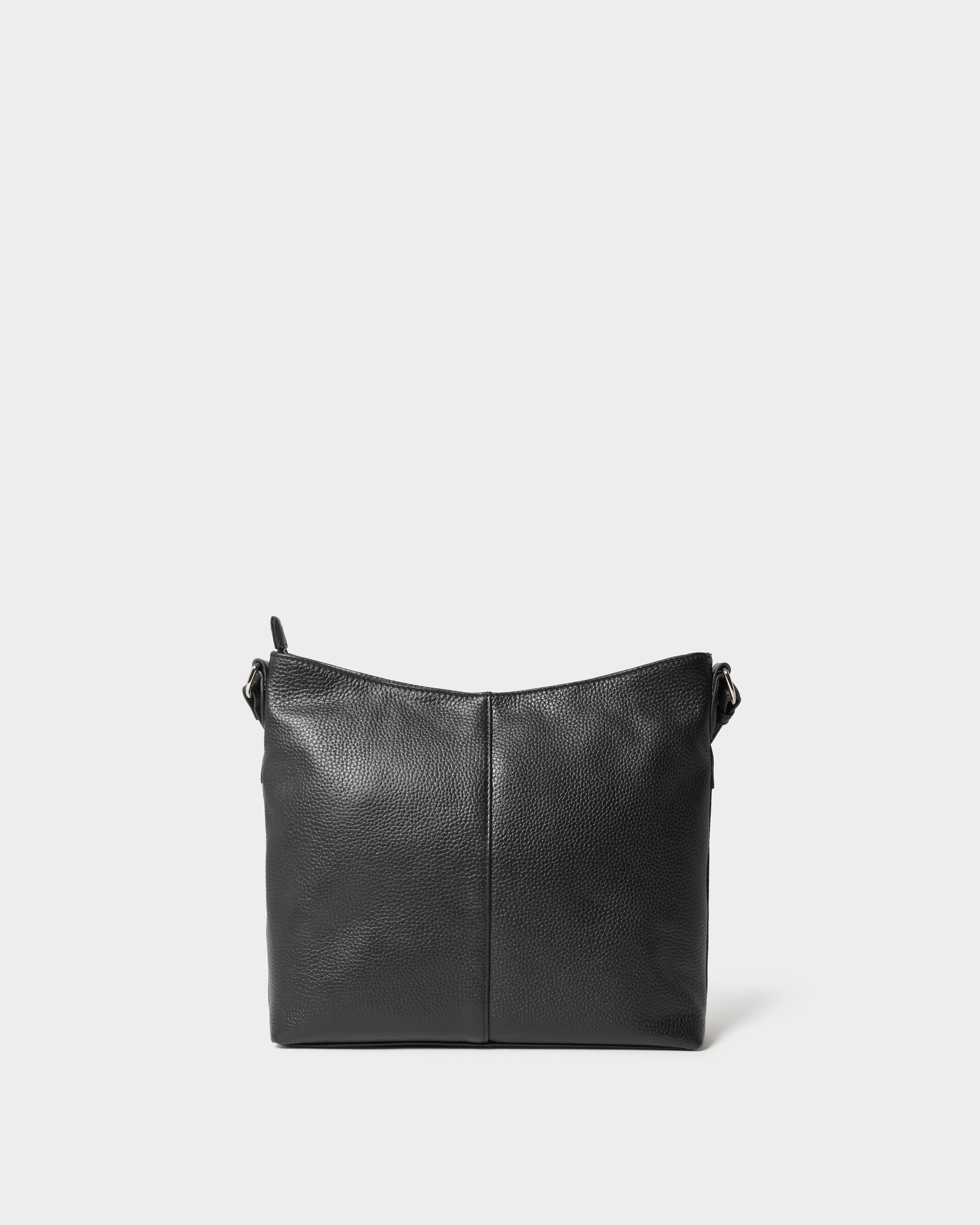 Image number 4 of The Darcey Leather Crossbody in Black