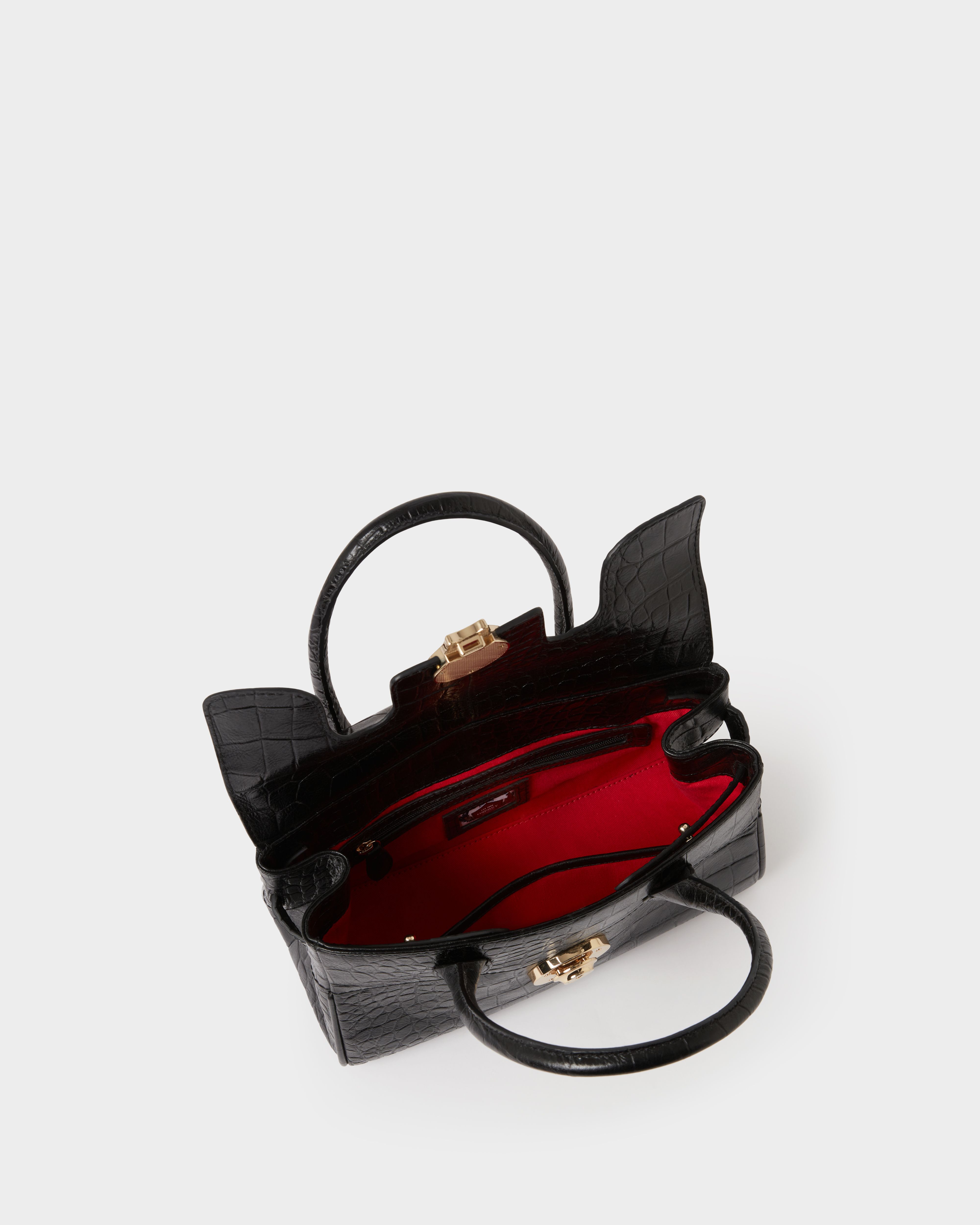 Image number 3 of The Weybridge Leather Mini Grab Bag in Black