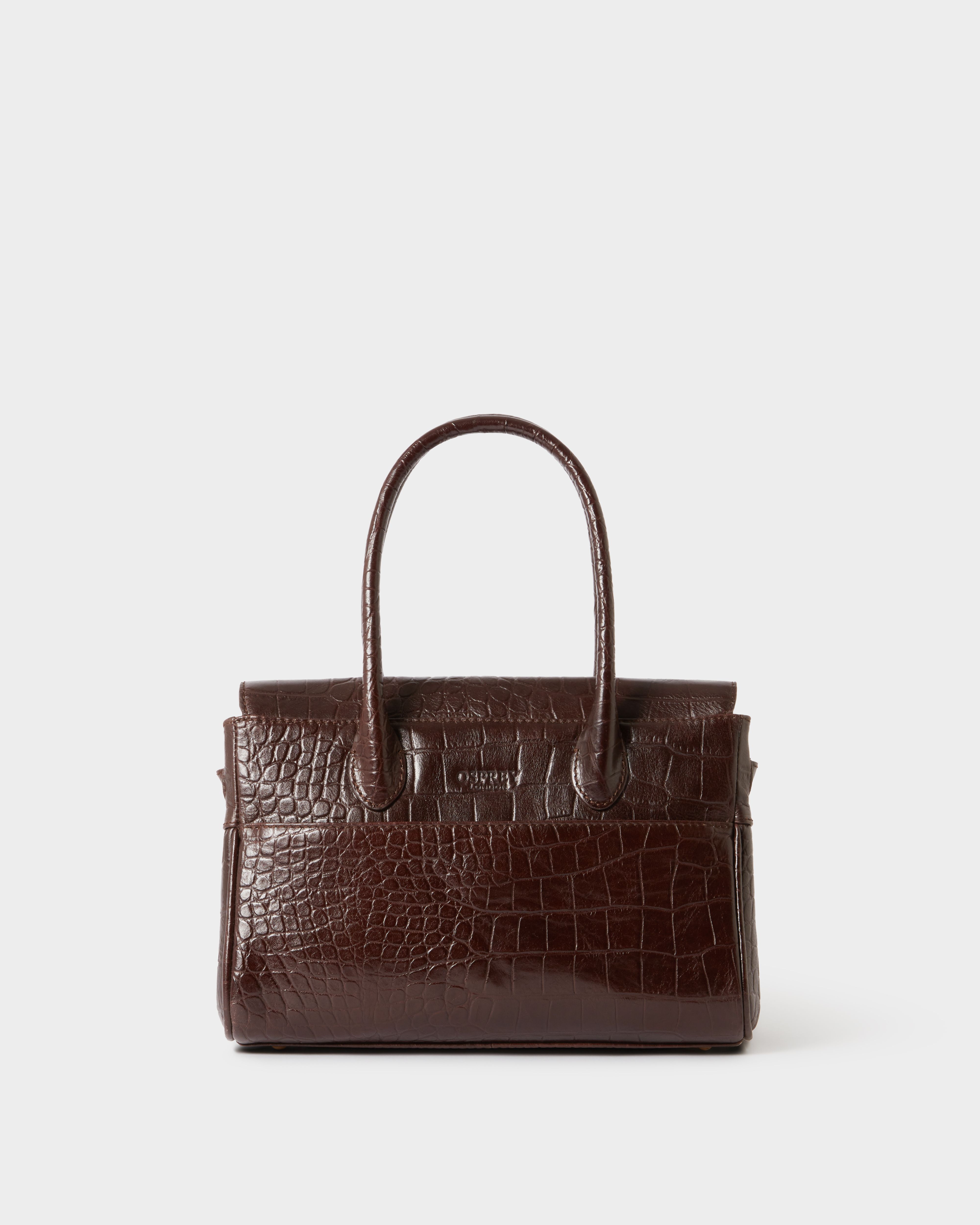 Image number 5 of The Weybridge Leather Mini Grab Bag in Chocolate