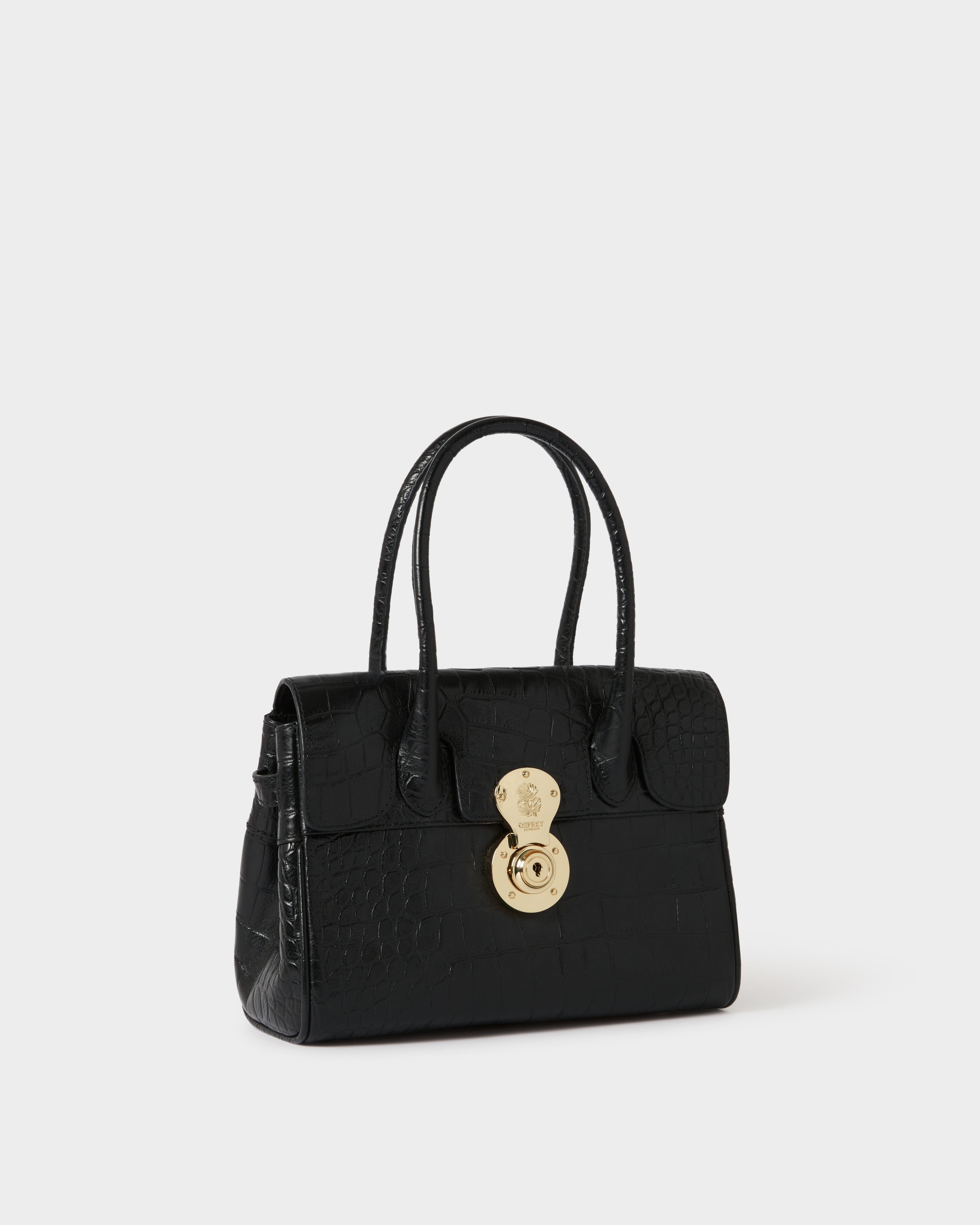 Image number 2 of The Weybridge Leather Mini Grab Bag in Black