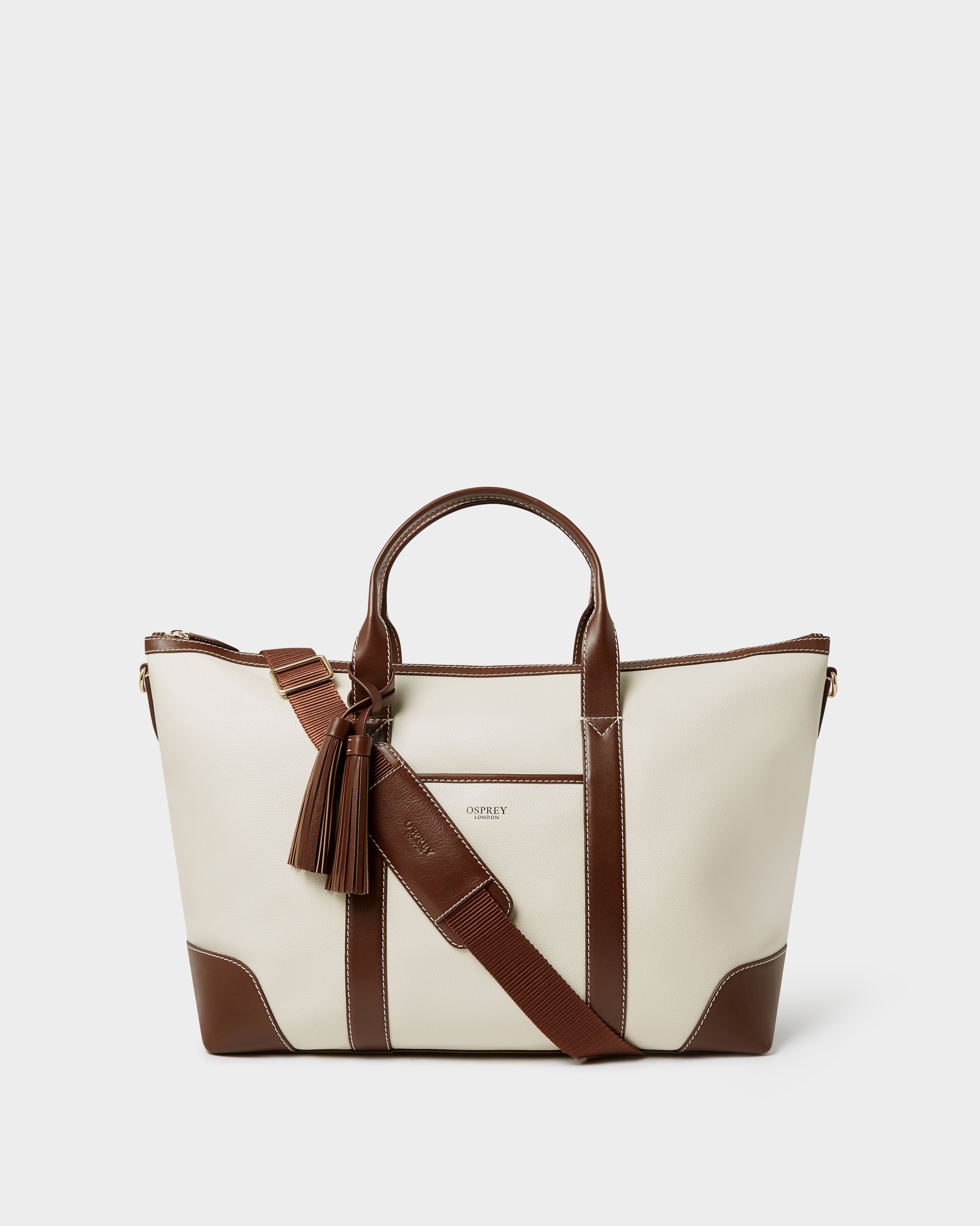 Image number 1 of The Classic Savanna Leather Weekender in Ivory
