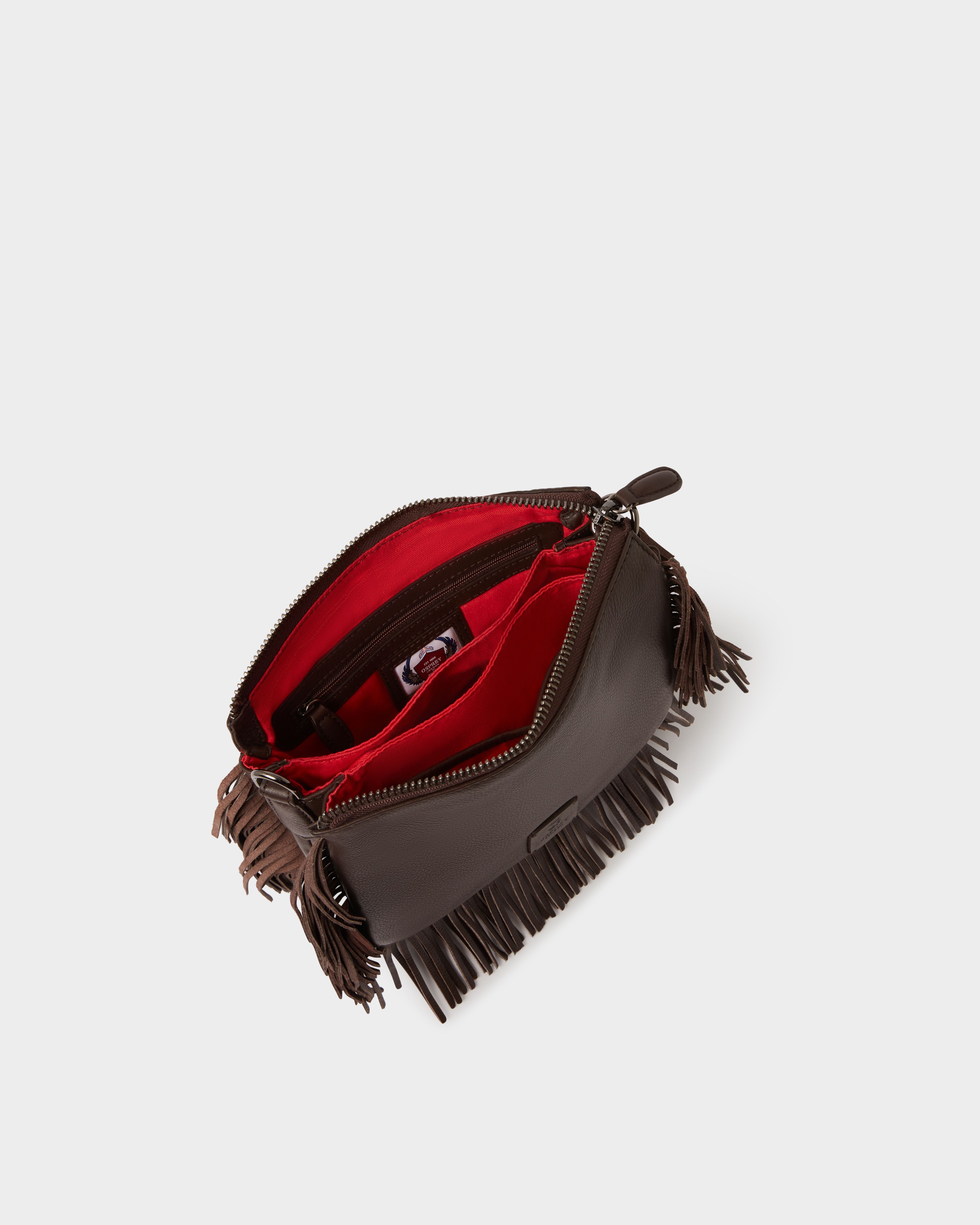 Image number 3 of The Faithful Leather Crossbody in Chocolate
