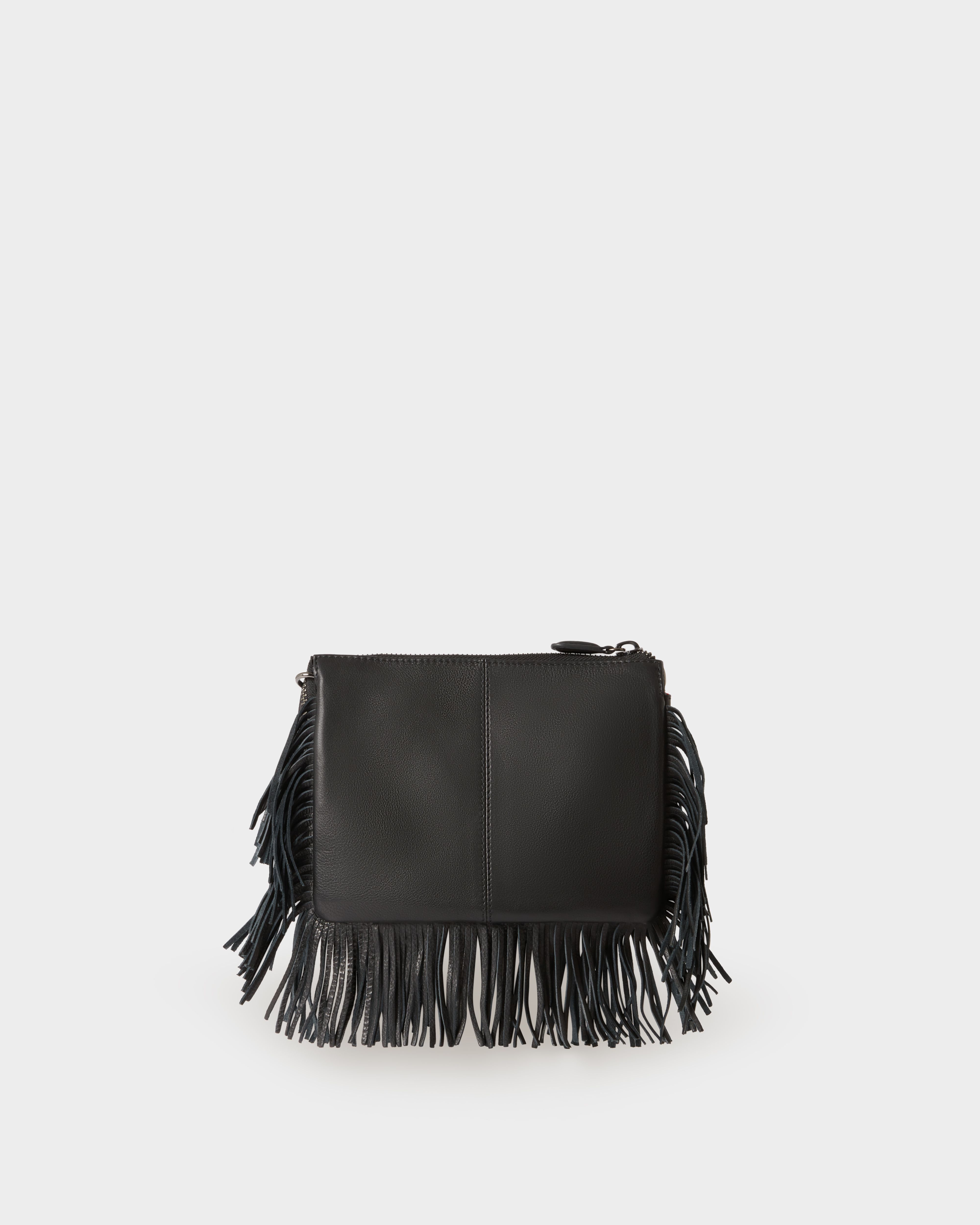 Image number 4 of The Faithful Leather Crossbody in Black