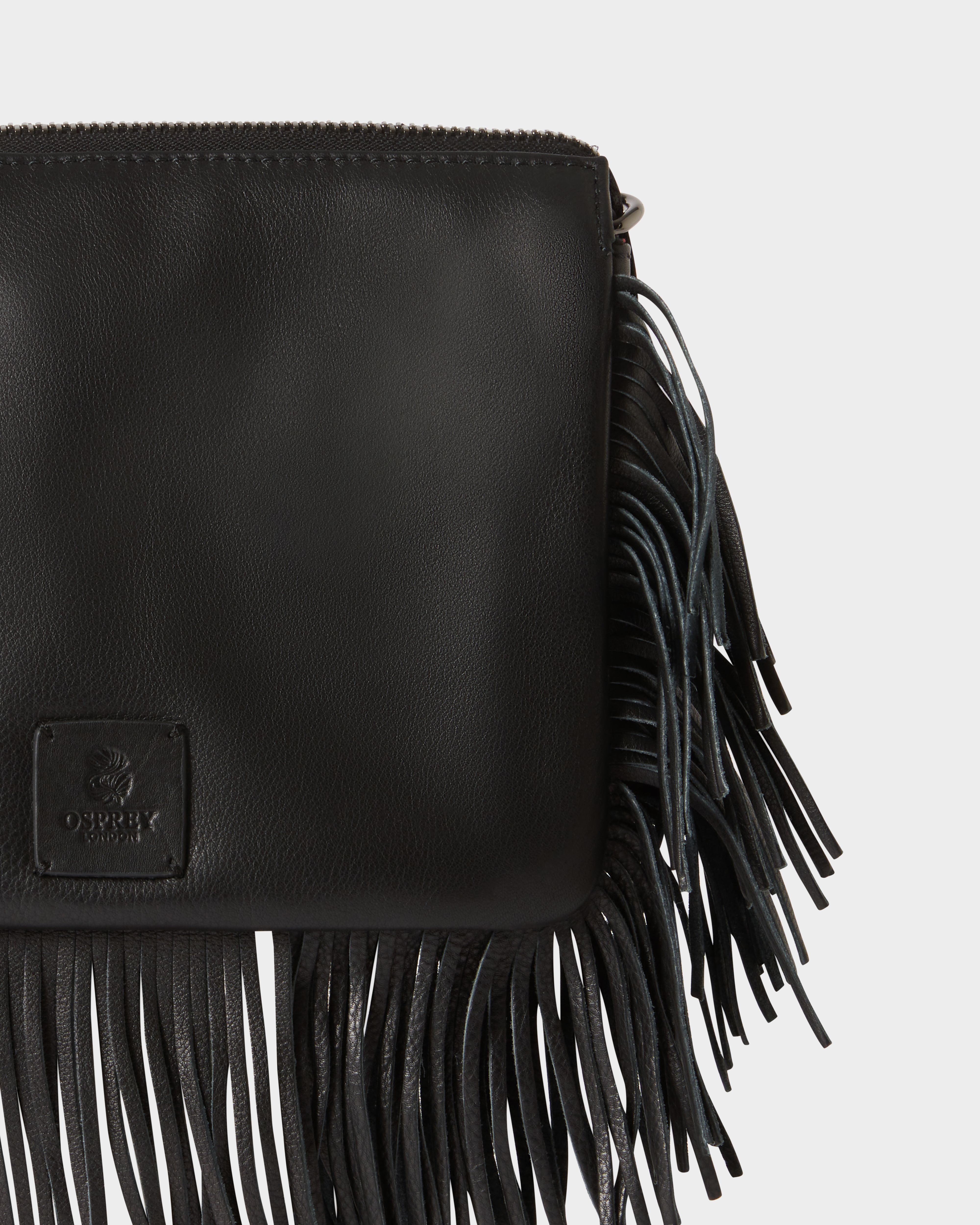 Image number 5 of The Faithful Leather Crossbody in Black