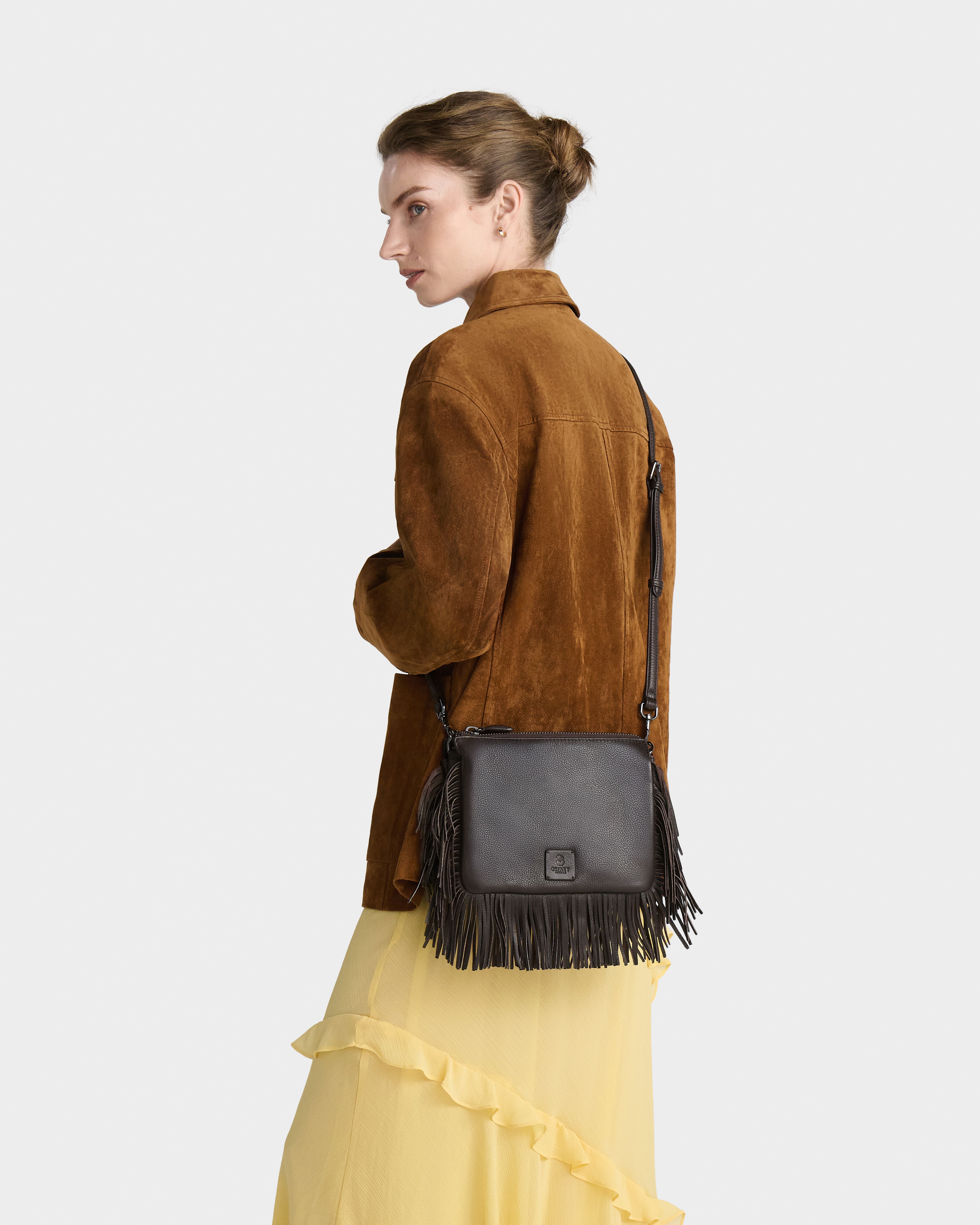 The Faithful Leather Crossbody in Chocolate