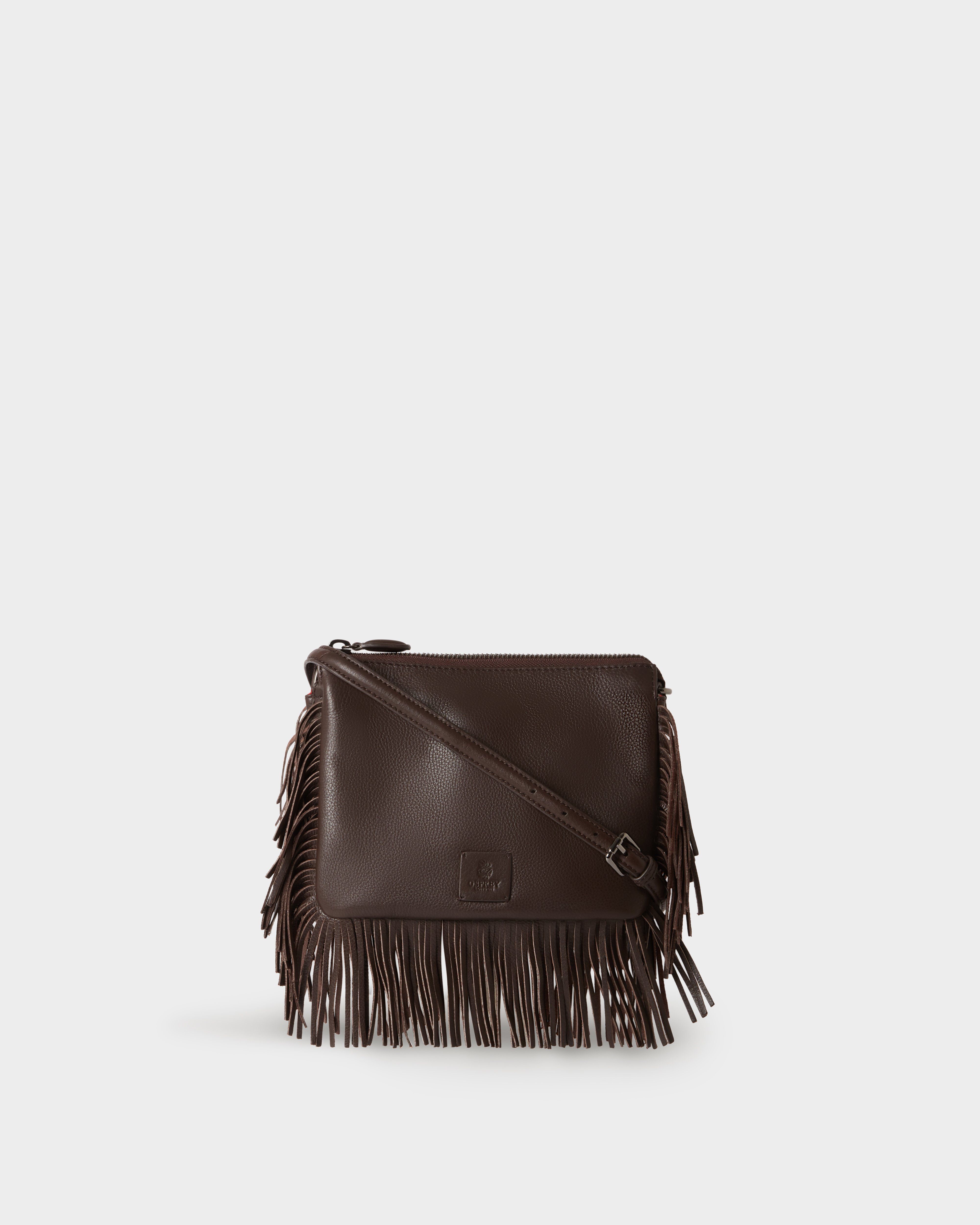The Faithful Leather Crossbody in Chocolate