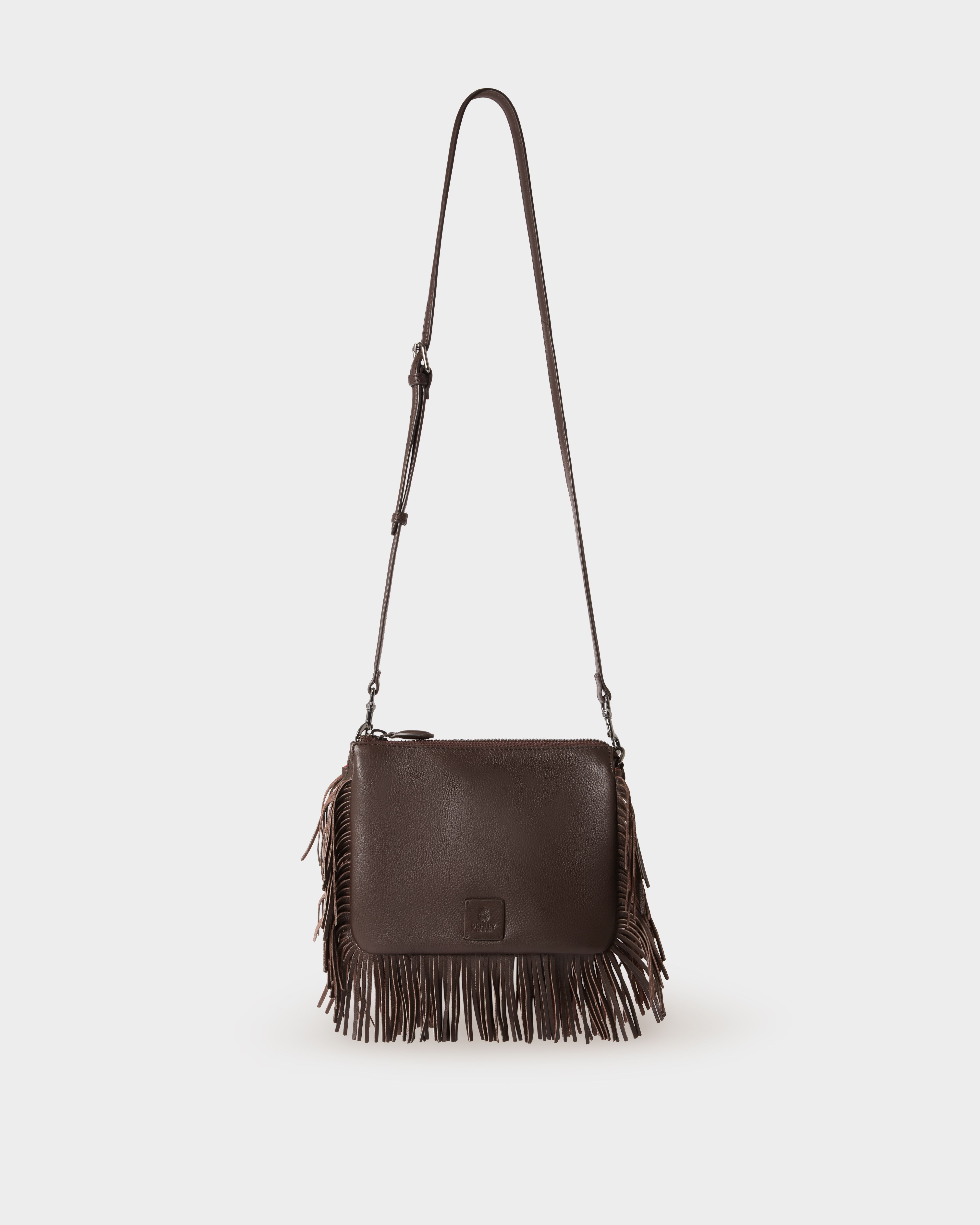 Image number 2 of The Faithful Leather Crossbody in Chocolate