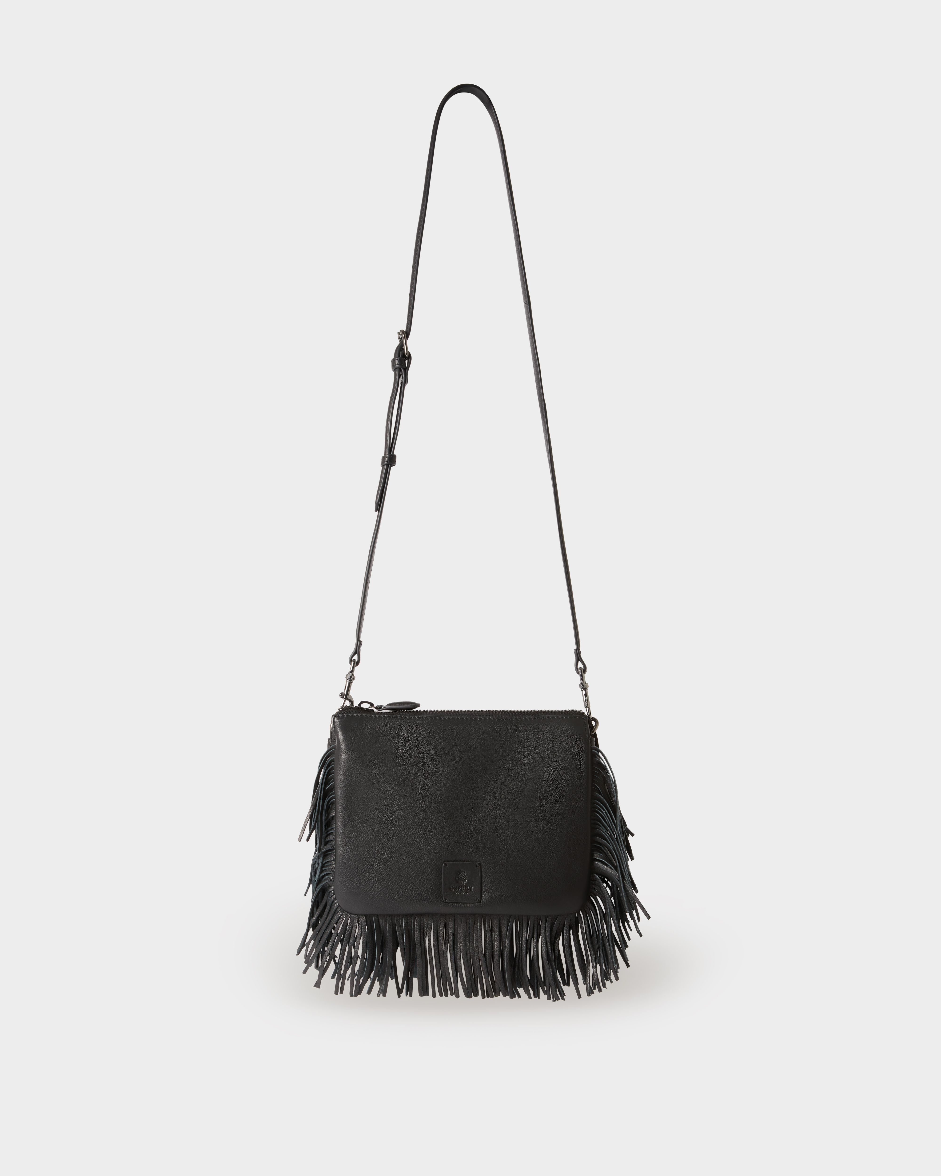 Image number 2 of The Faithful Leather Crossbody in Black