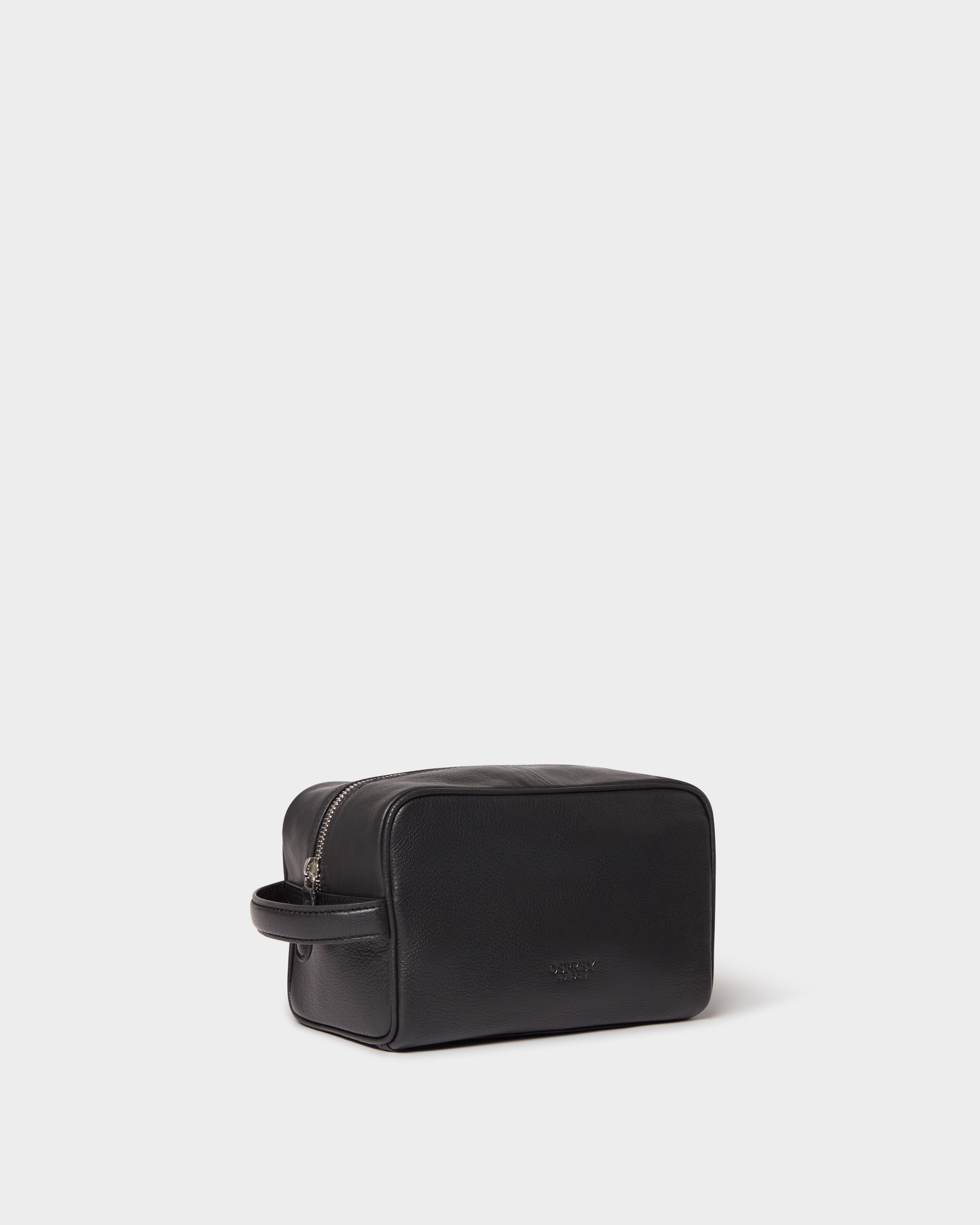 Image number 2 of The Arlington Leather Washbag in Black