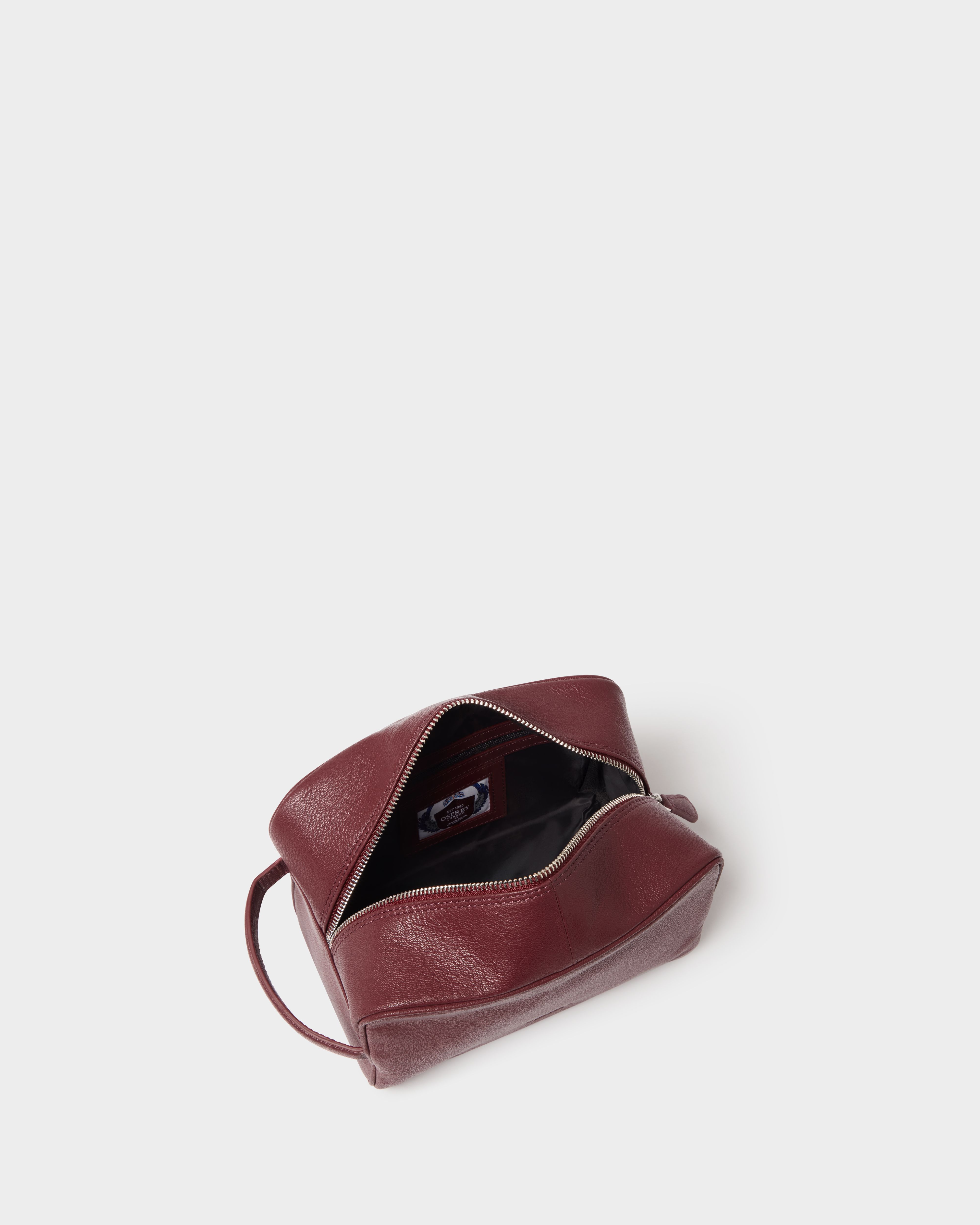Image number 3 of The Arlington Leather Washbag in Bordeaux