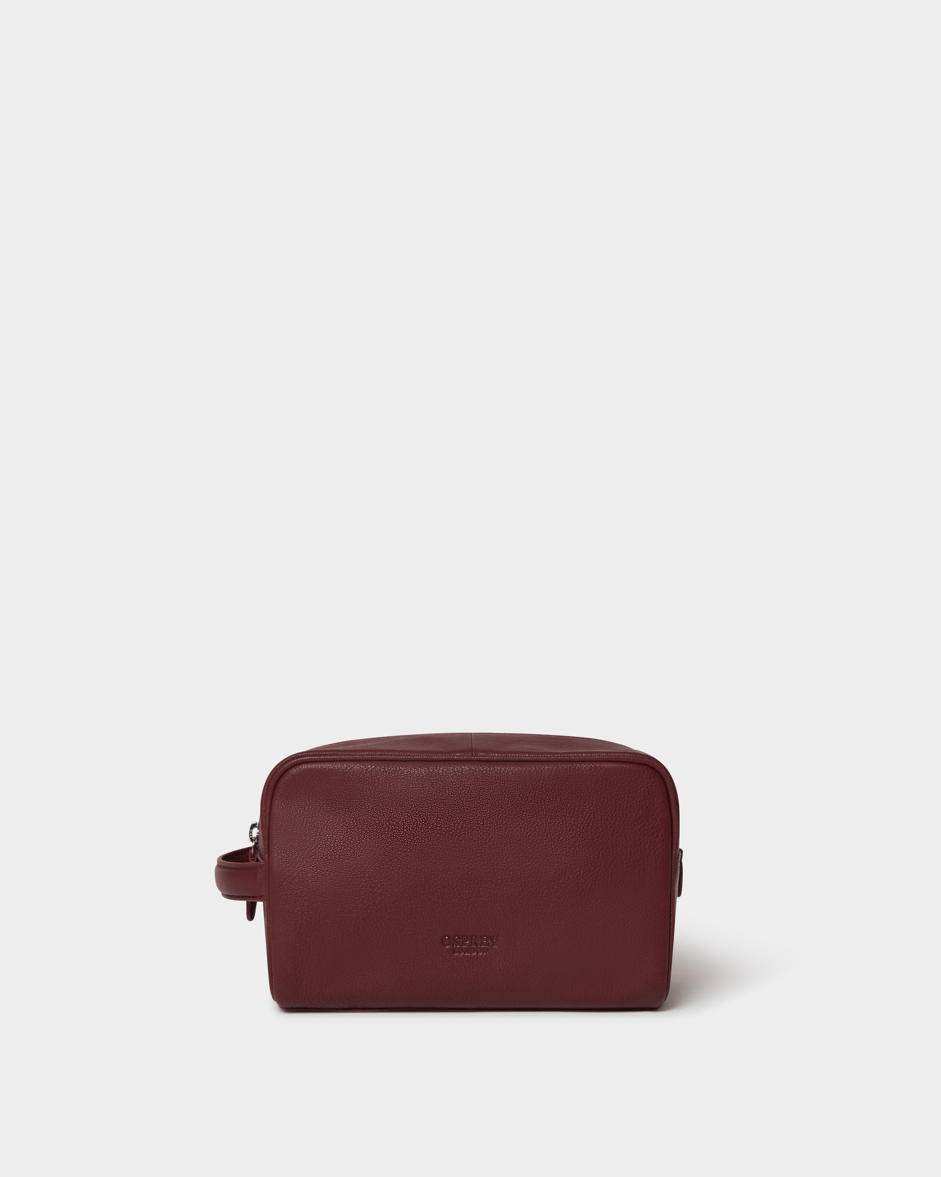The Arlington Leather Washbag in Bordeaux