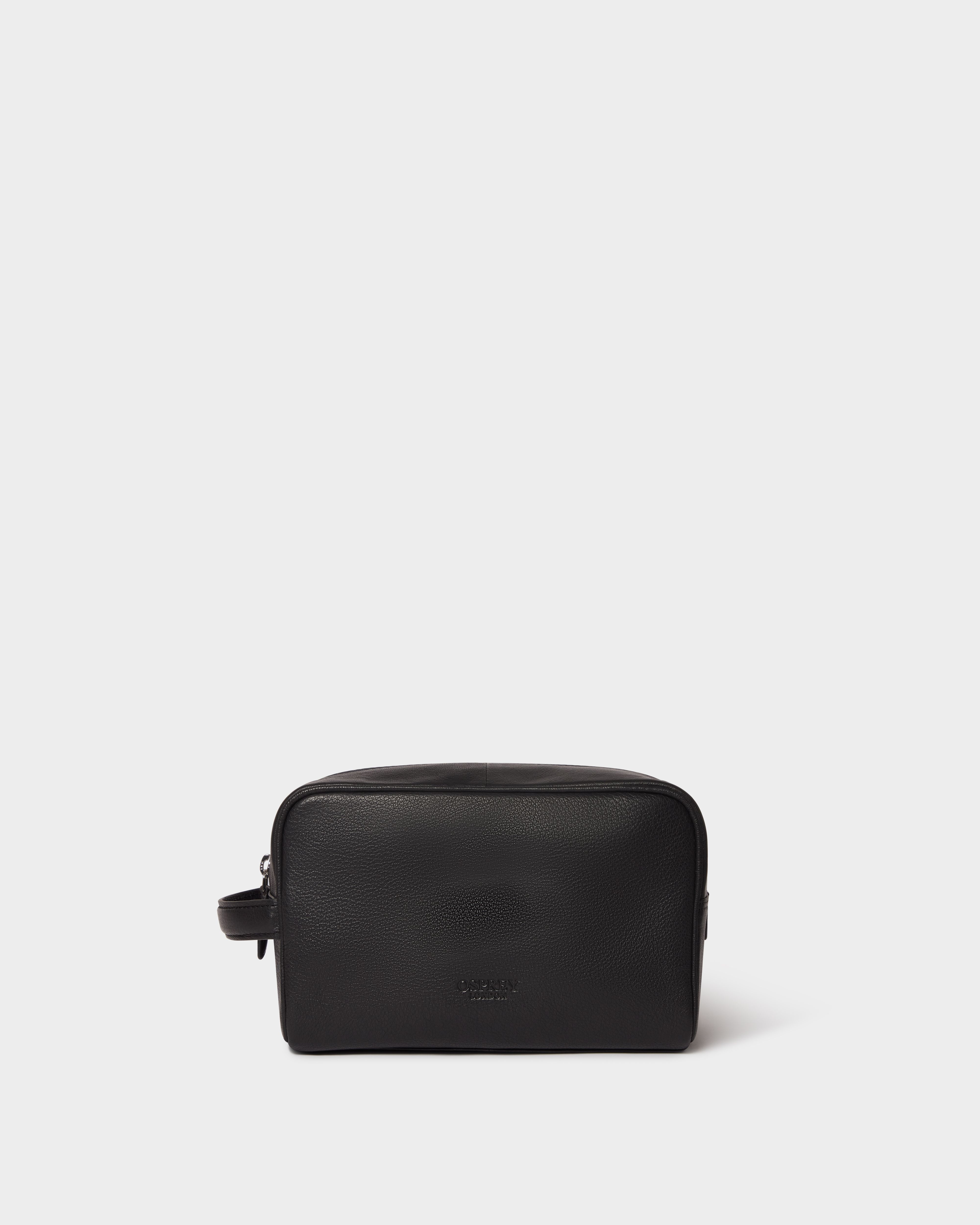The Arlington Leather Washbag in Black
