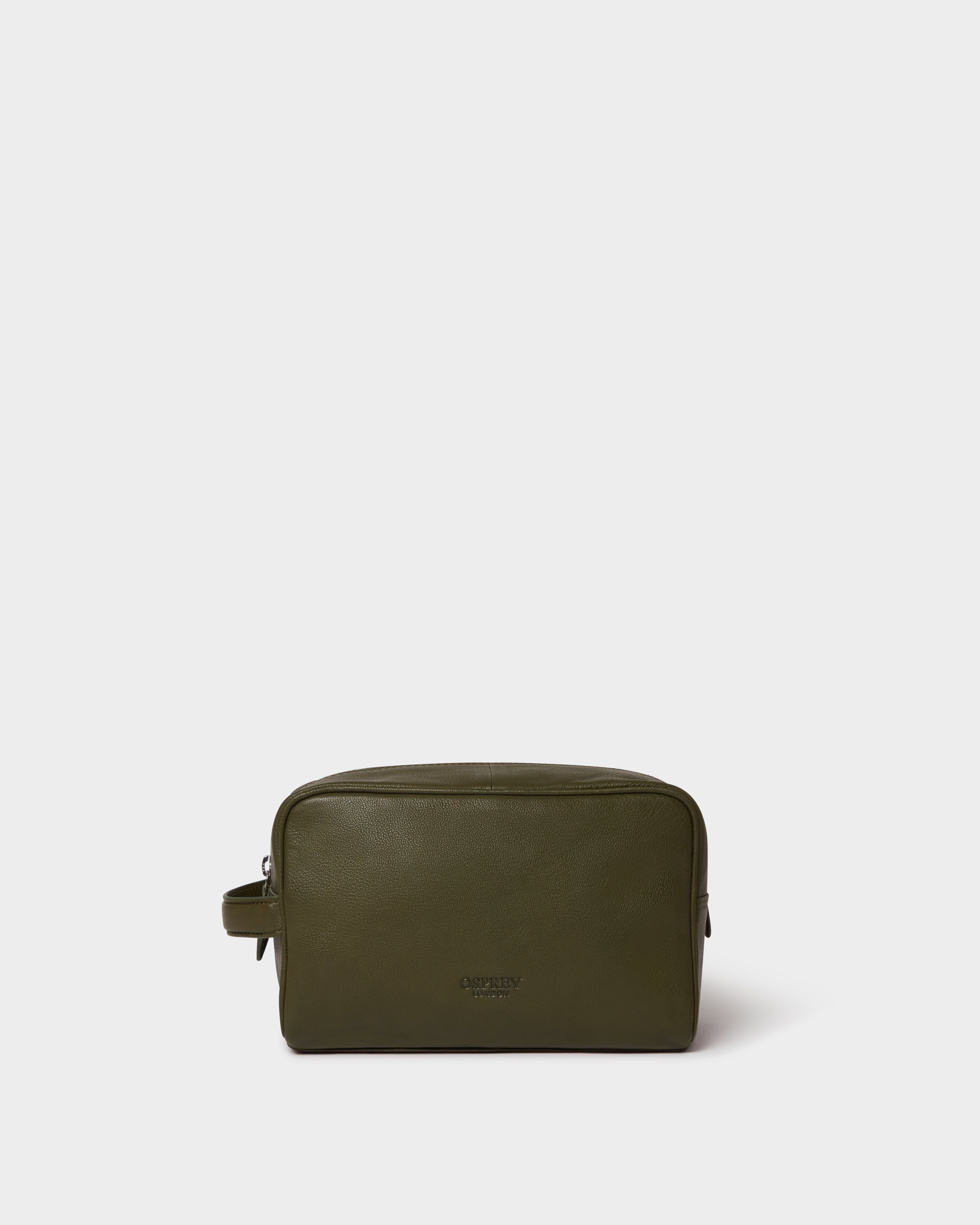 Image number 1 of The Arlington Leather Washbag in Green