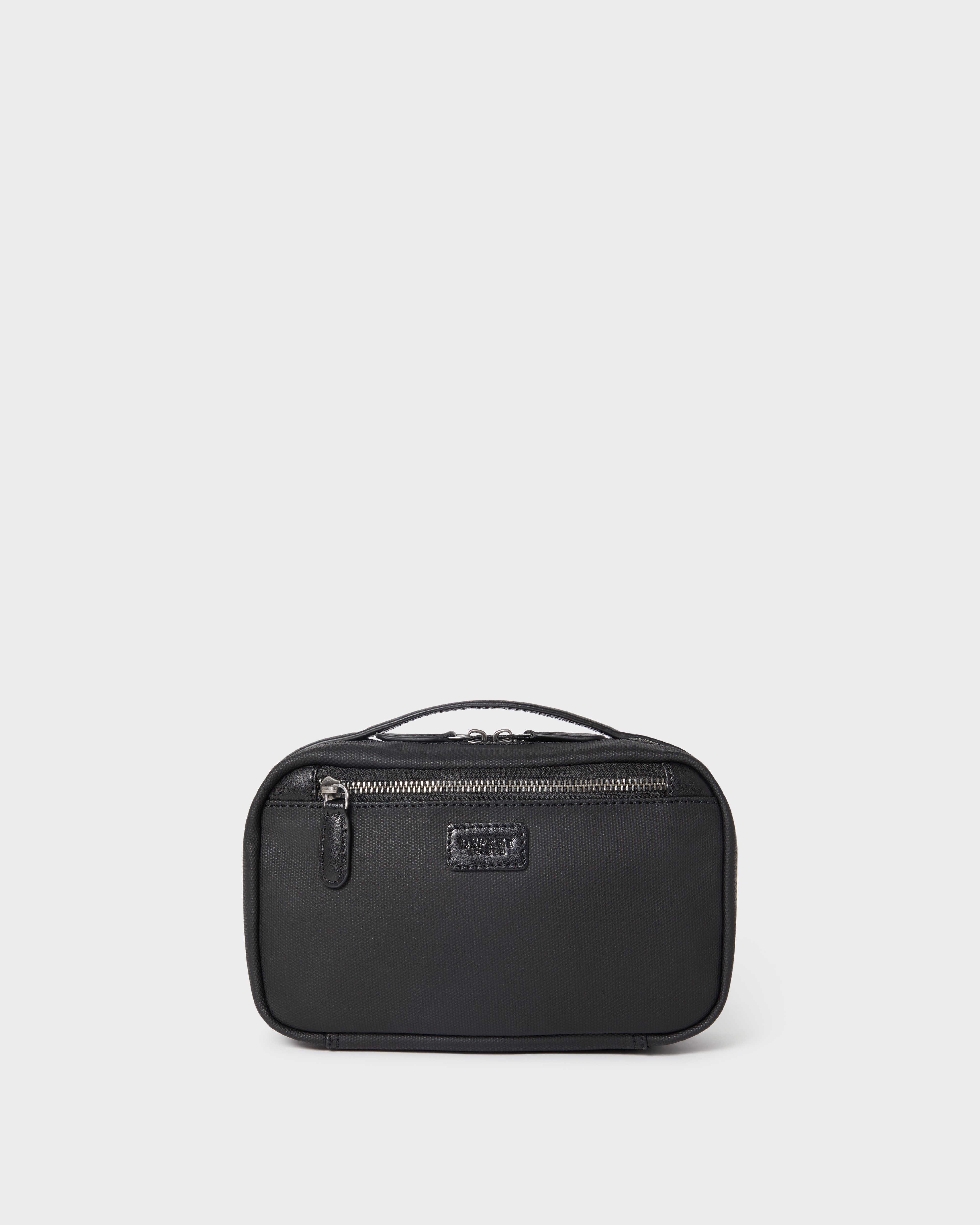The Frontline Waxed Canvas and Leather Travel Pouch in Black