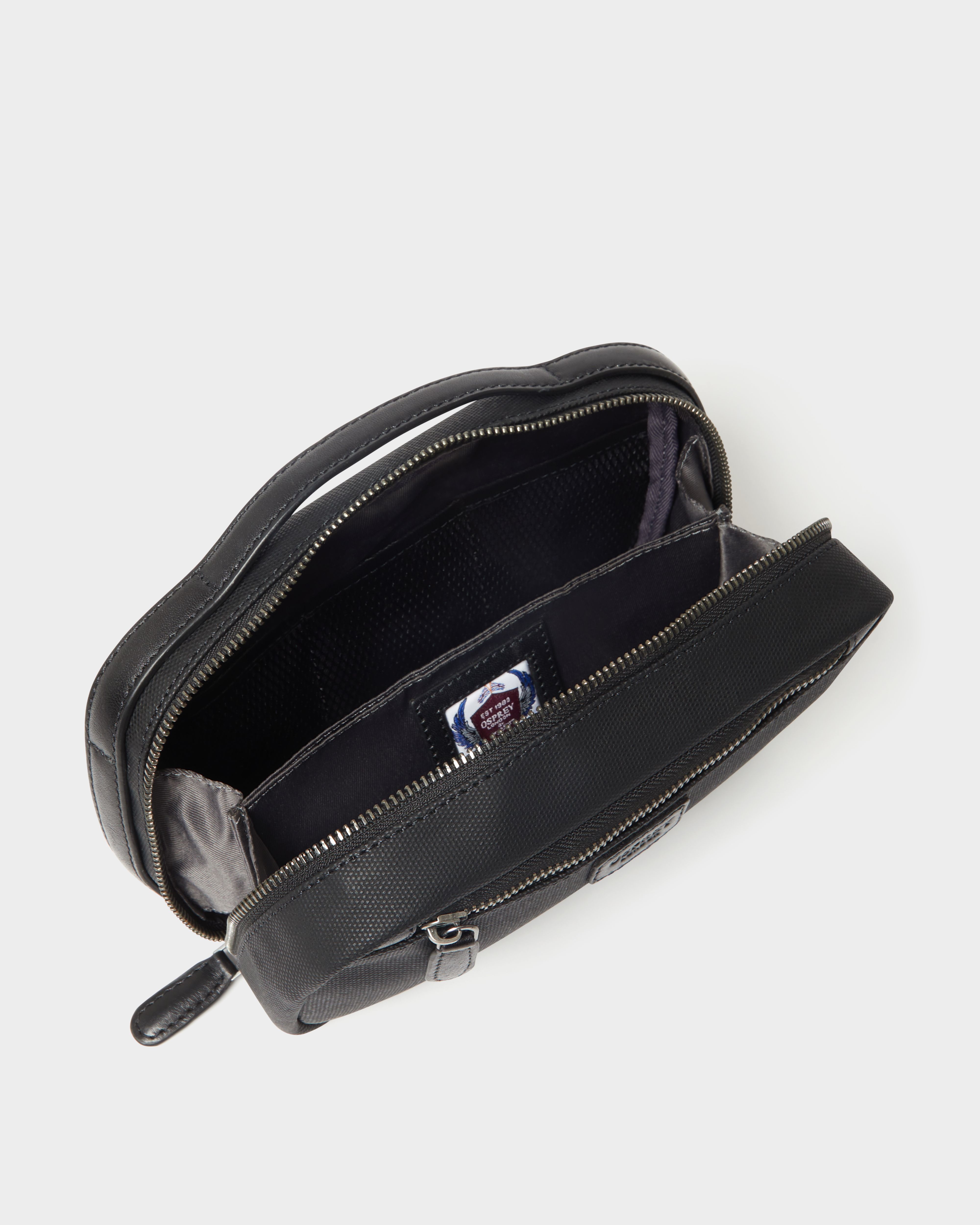 Image number 3 of The Frontline Waxed Canvas and Leather Travel Pouch in Black