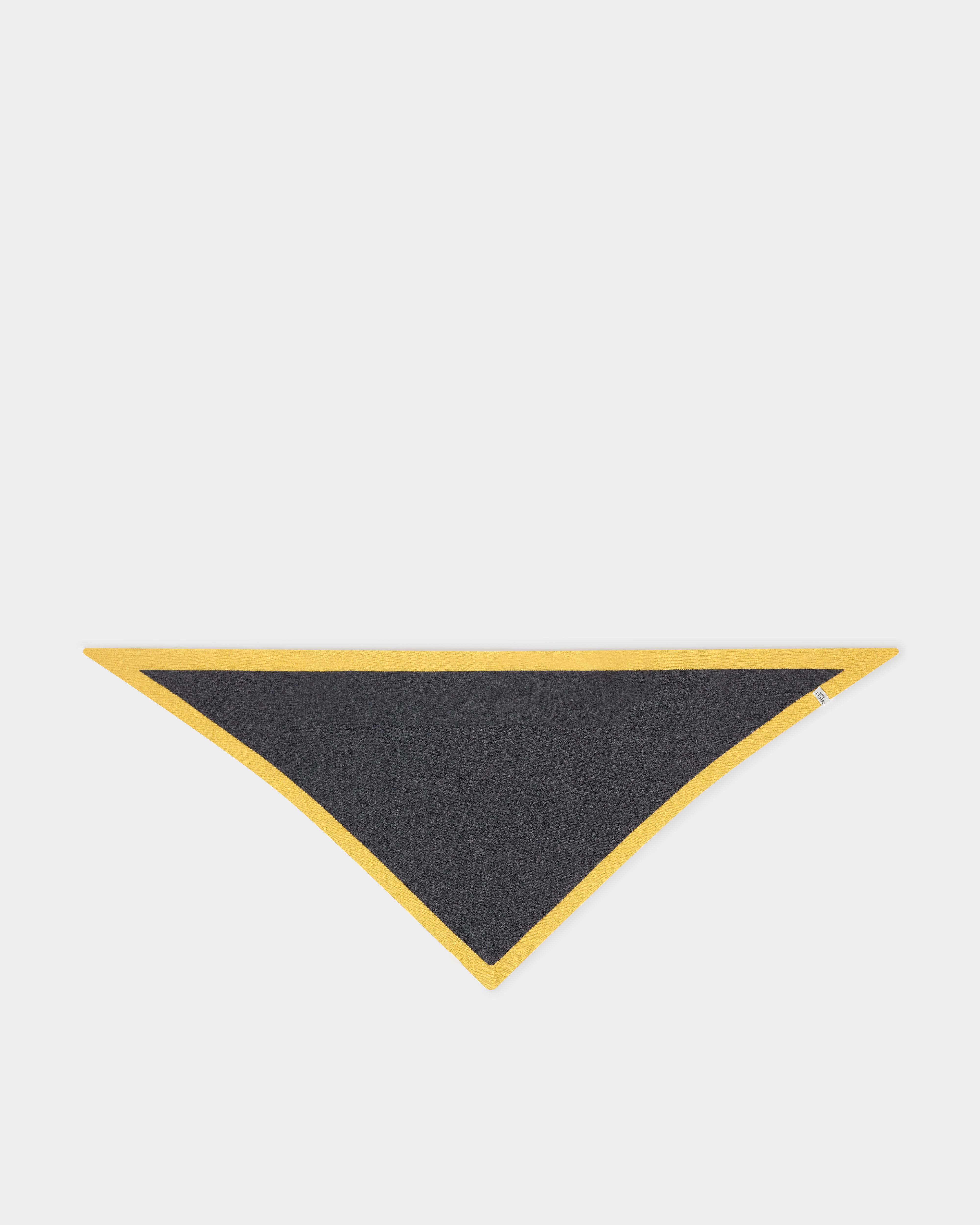Image number 2 of The Knitted Triangle Scarf in Charcoal & Ochre