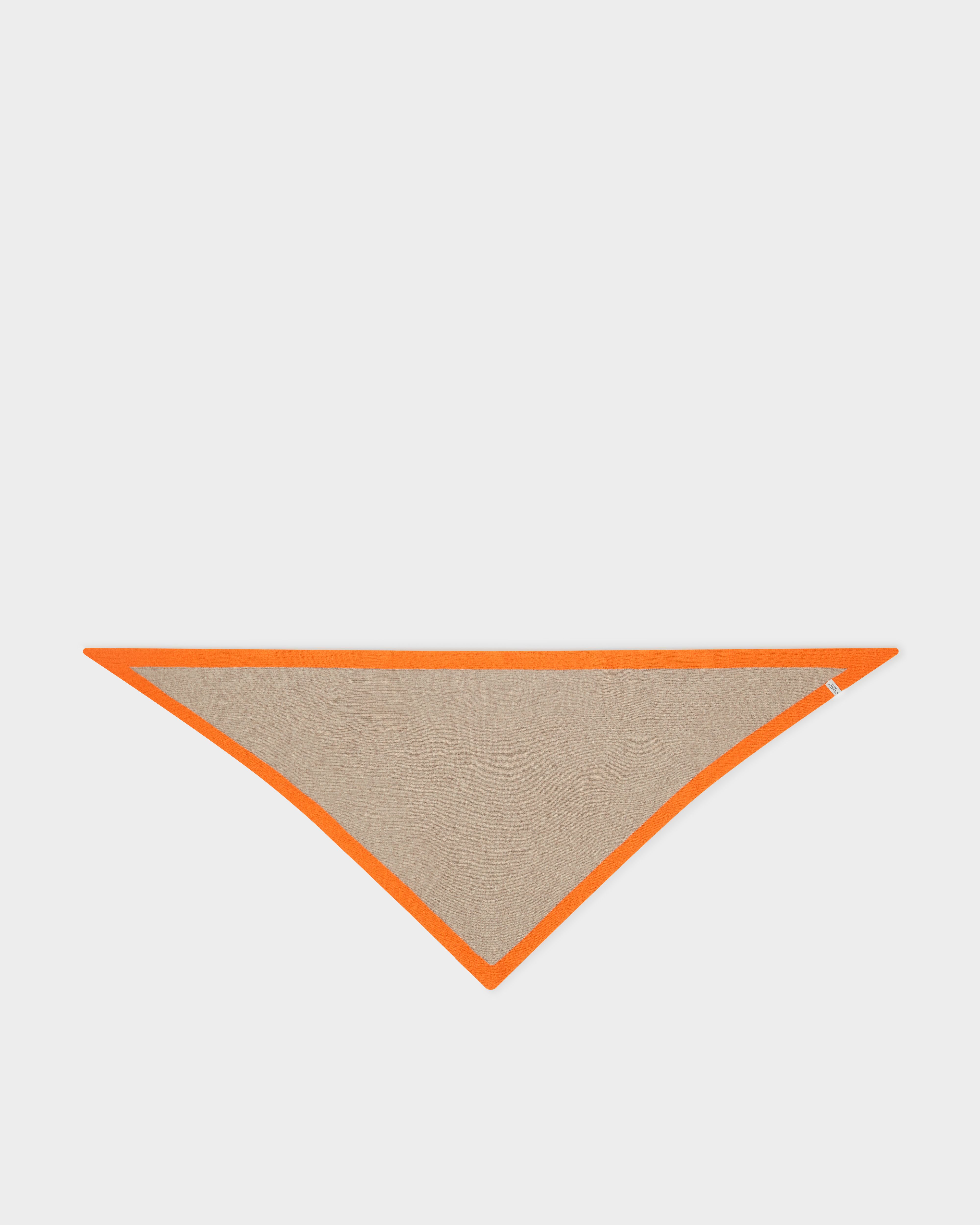 Image number 2 of The Knitted Triangle Scarf in Biscuit & Orange