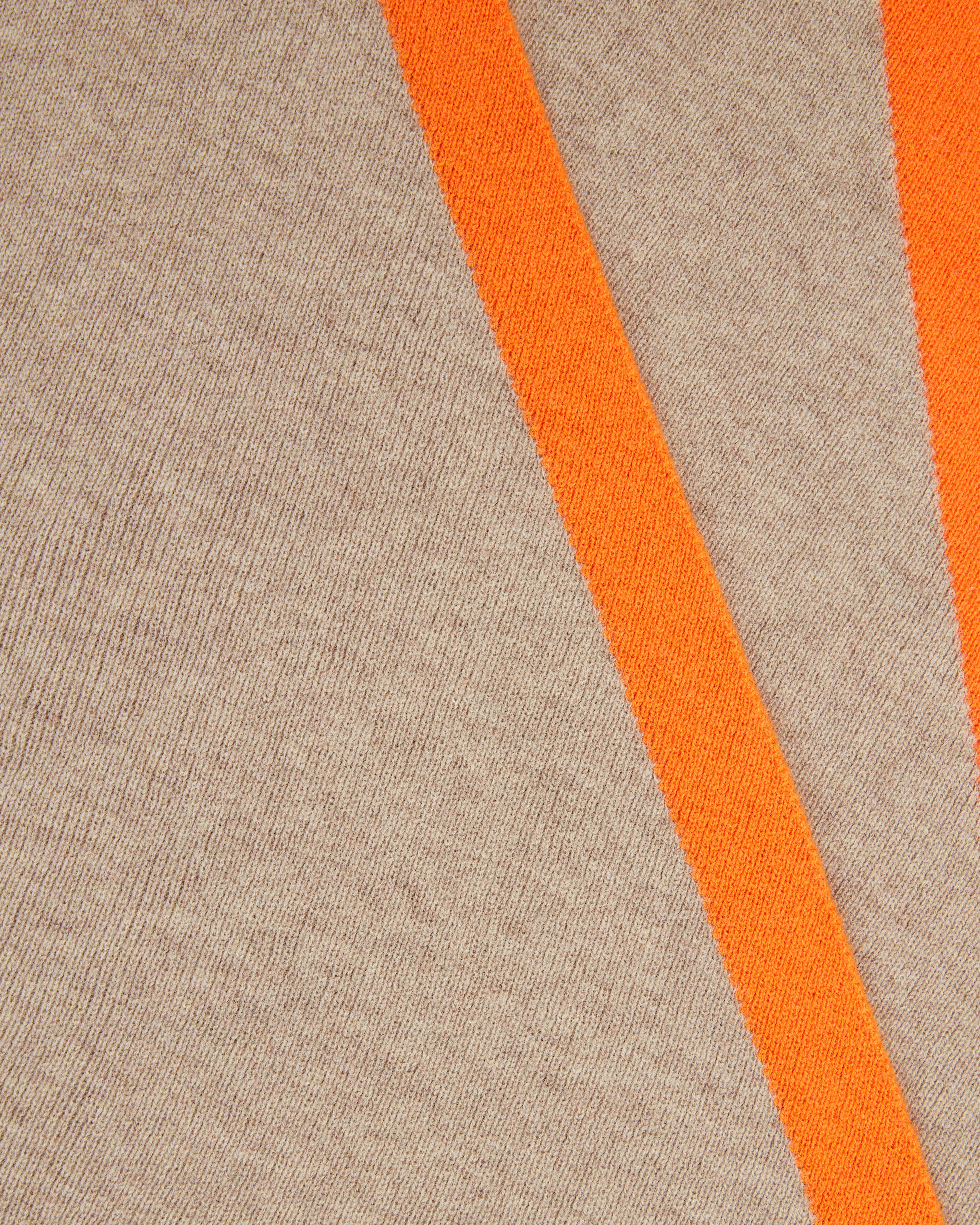 Image number 3 of The Knitted Triangle Scarf in Biscuit & Orange