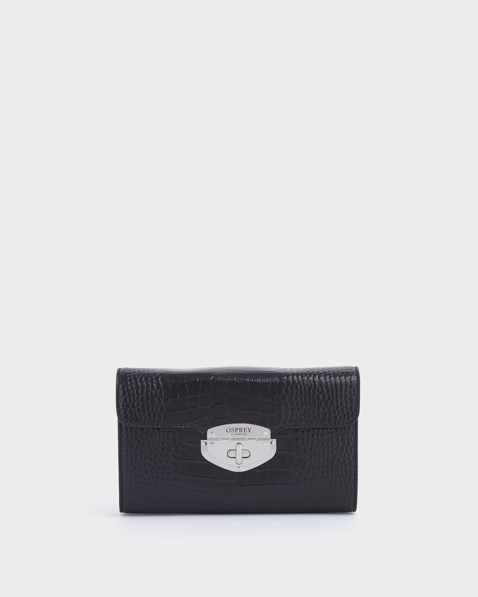 Image number 3 of The Belmont Leather Convertible Clutch in Black