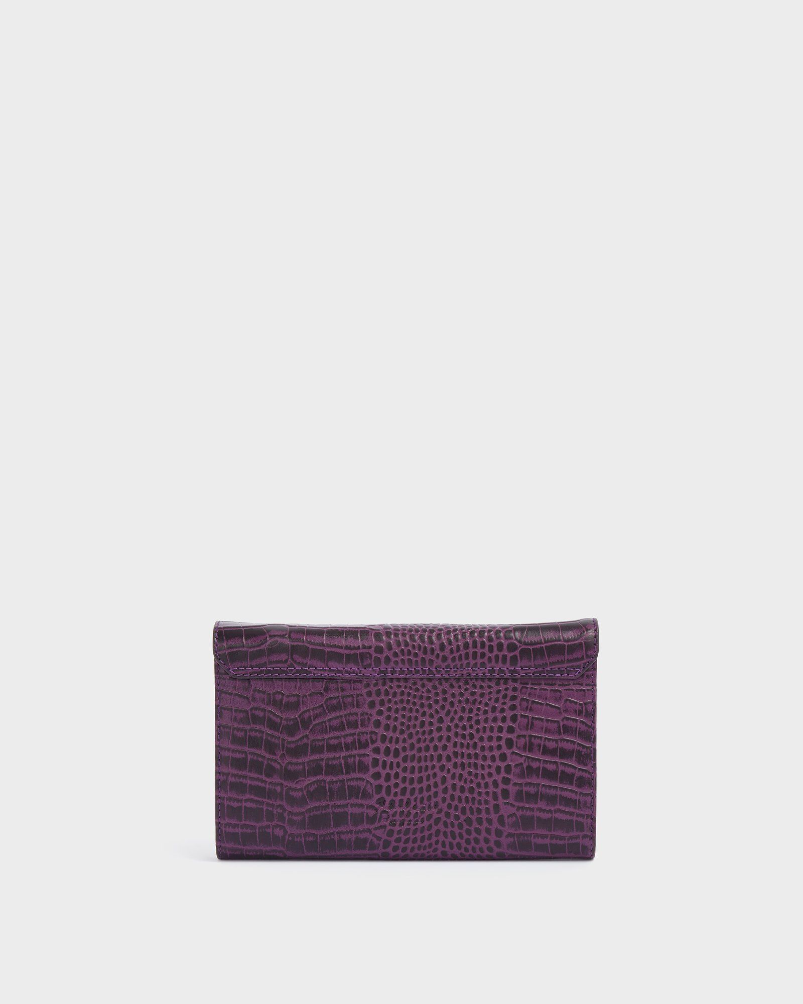 Image number 4 of The Belmont Leather Convertible Clutch in Amethyst