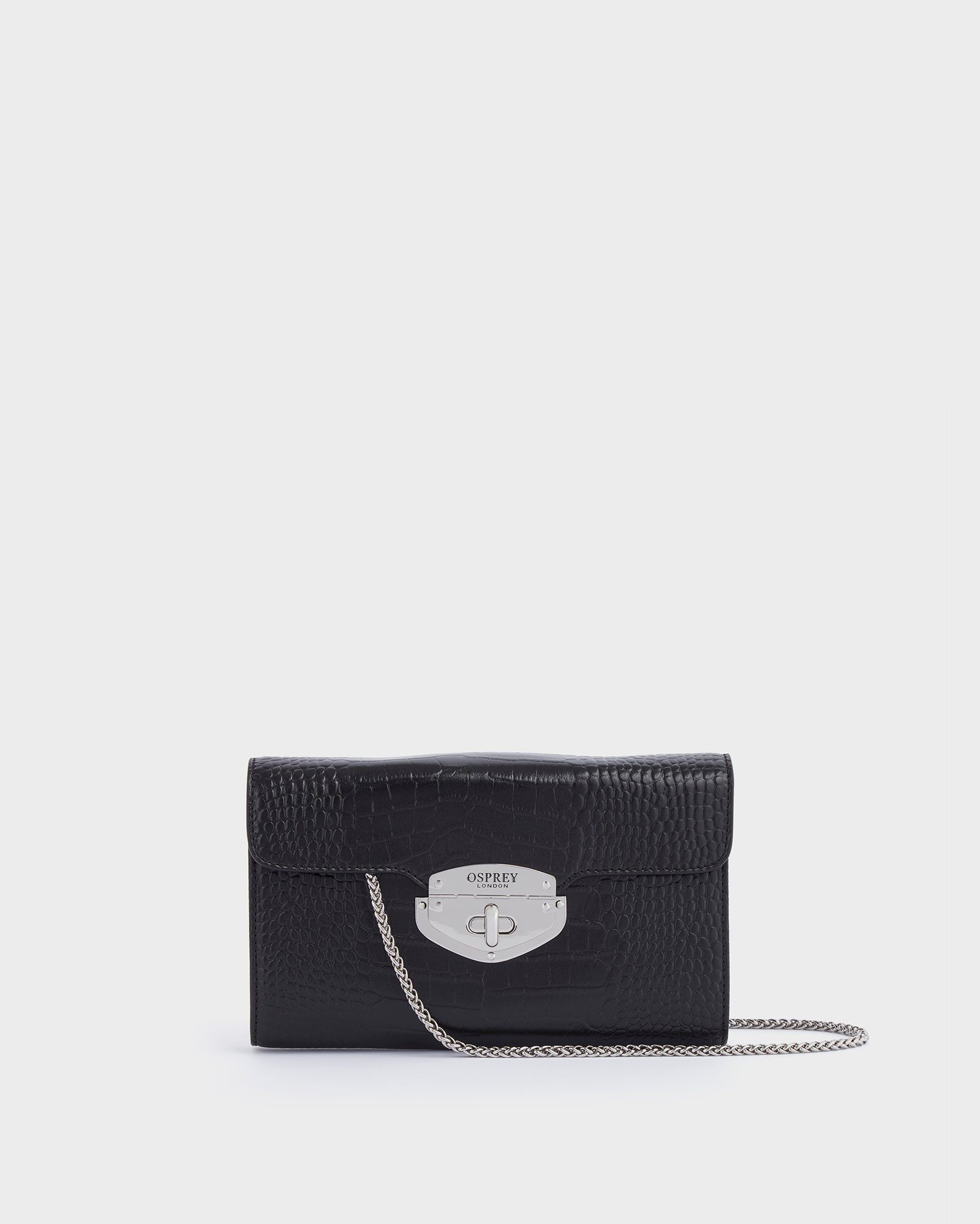 Image number 1 of The Belmont Leather Convertible Clutch in Black