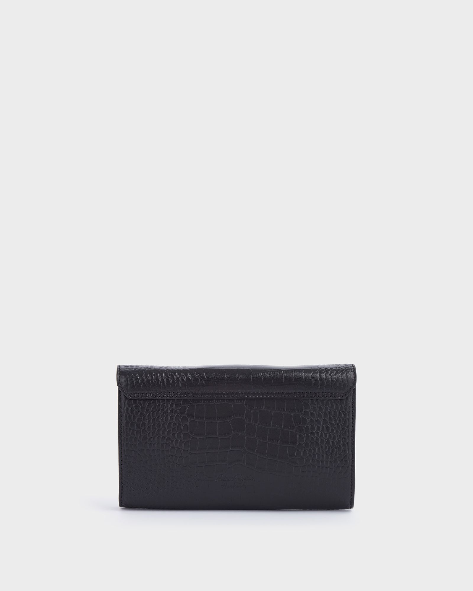 Image number 5 of The Belmont Leather Convertible Clutch in Black