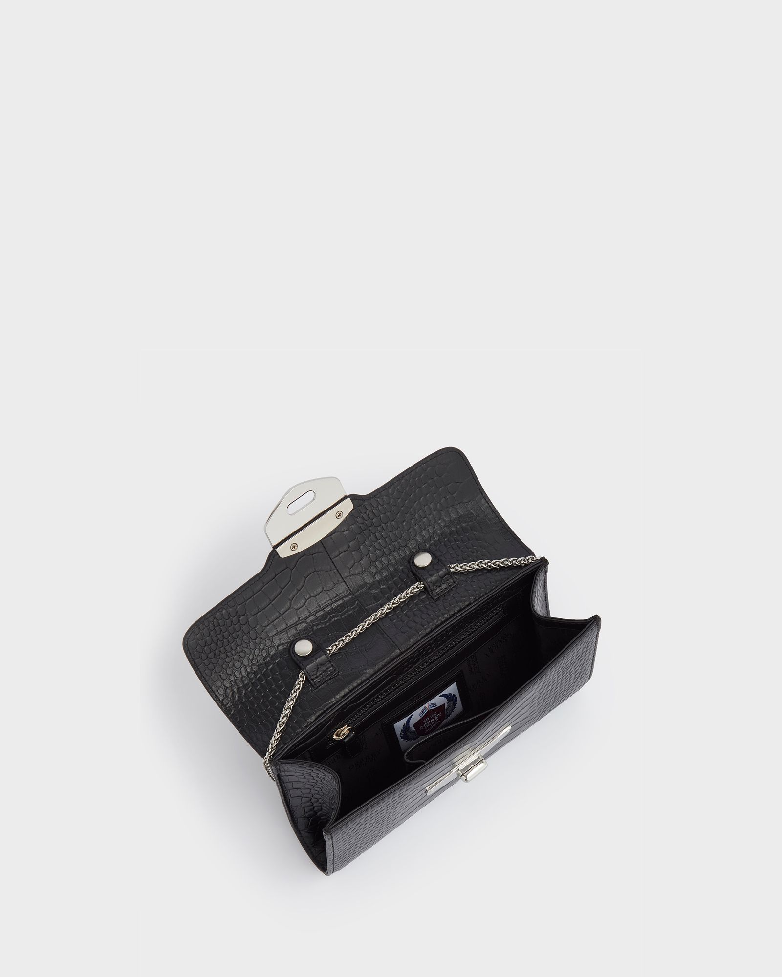 Image number 4 of The Belmont Leather Convertible Clutch in Black