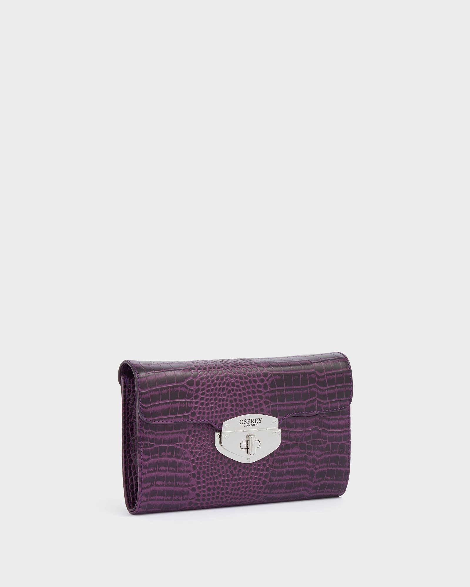 Image number 2 of The Belmont Leather Convertible Clutch in Amethyst