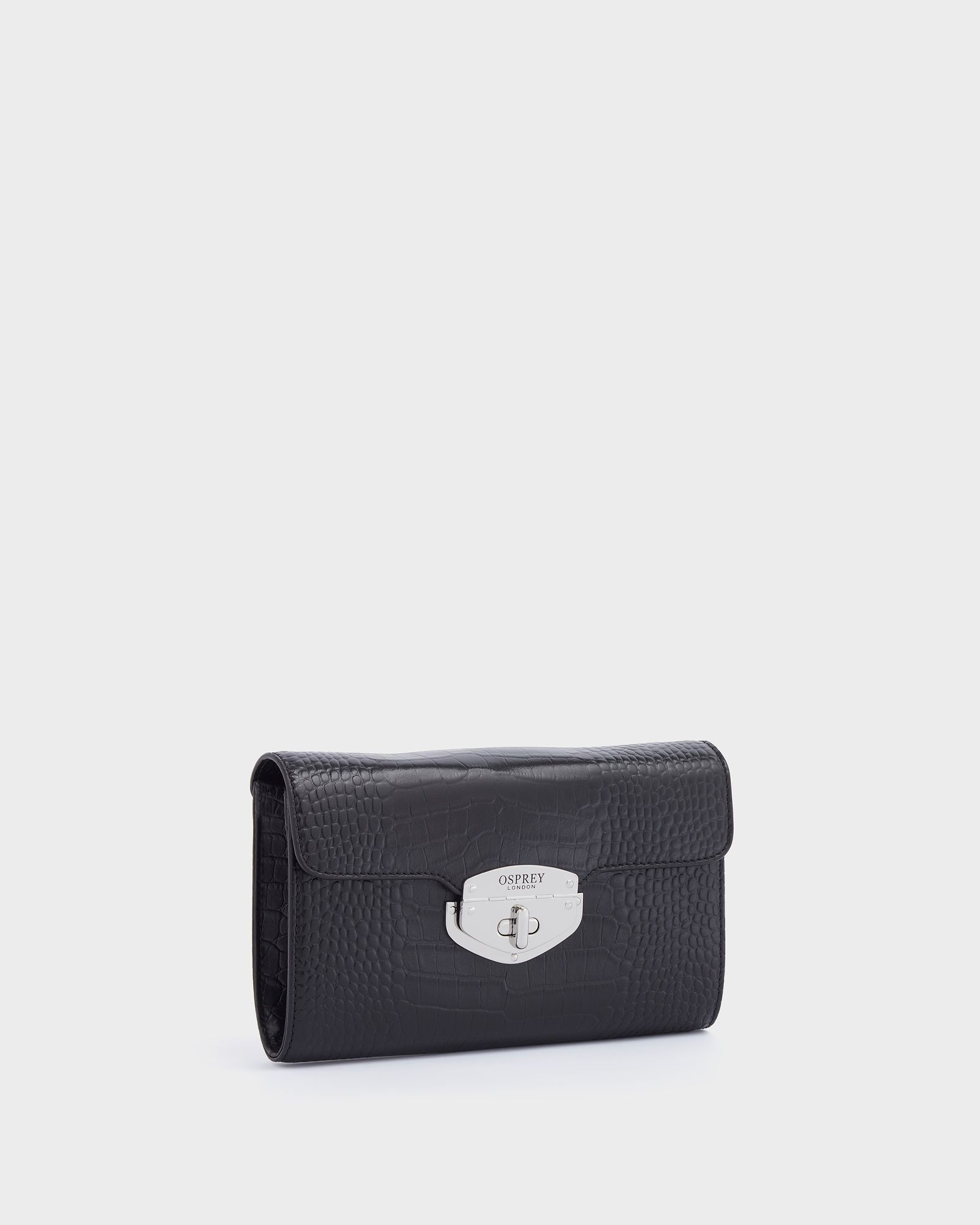 Image number 2 of The Belmont Leather Convertible Clutch in Black