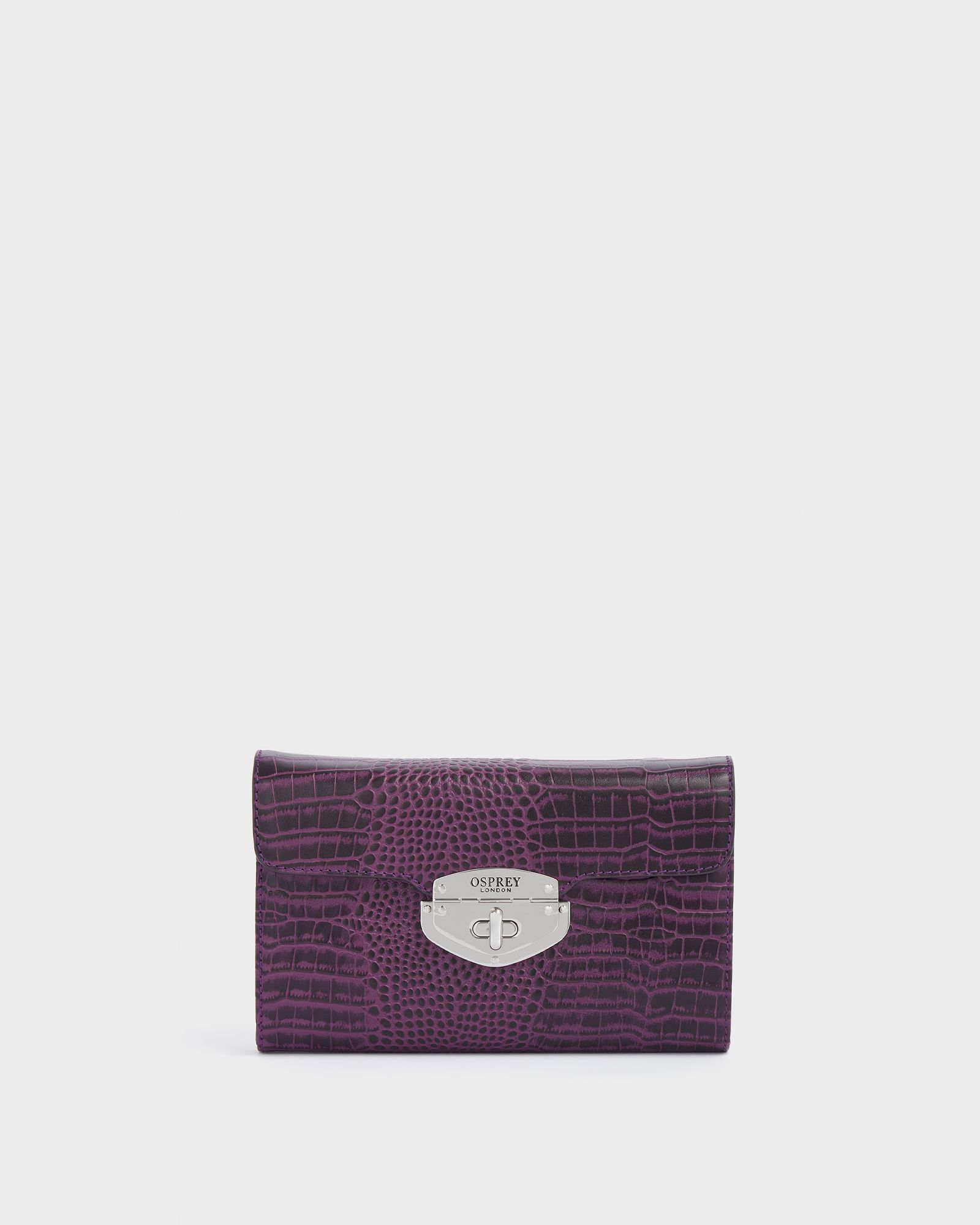 Image number 3 of The Belmont Leather Convertible Clutch in Amethyst