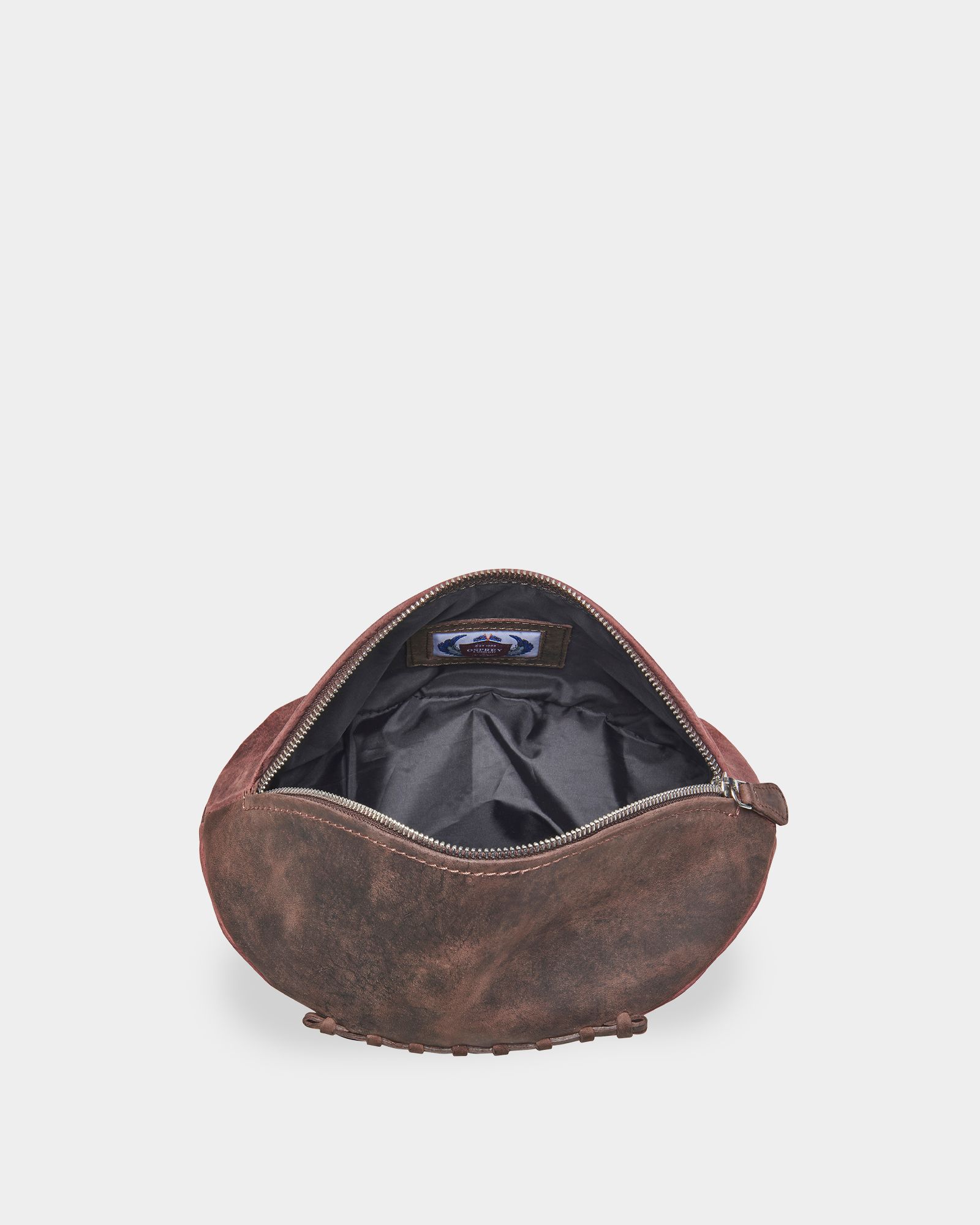 Image number 3 of The Rugger Leather Washbag in Chocolate & Bordeaux